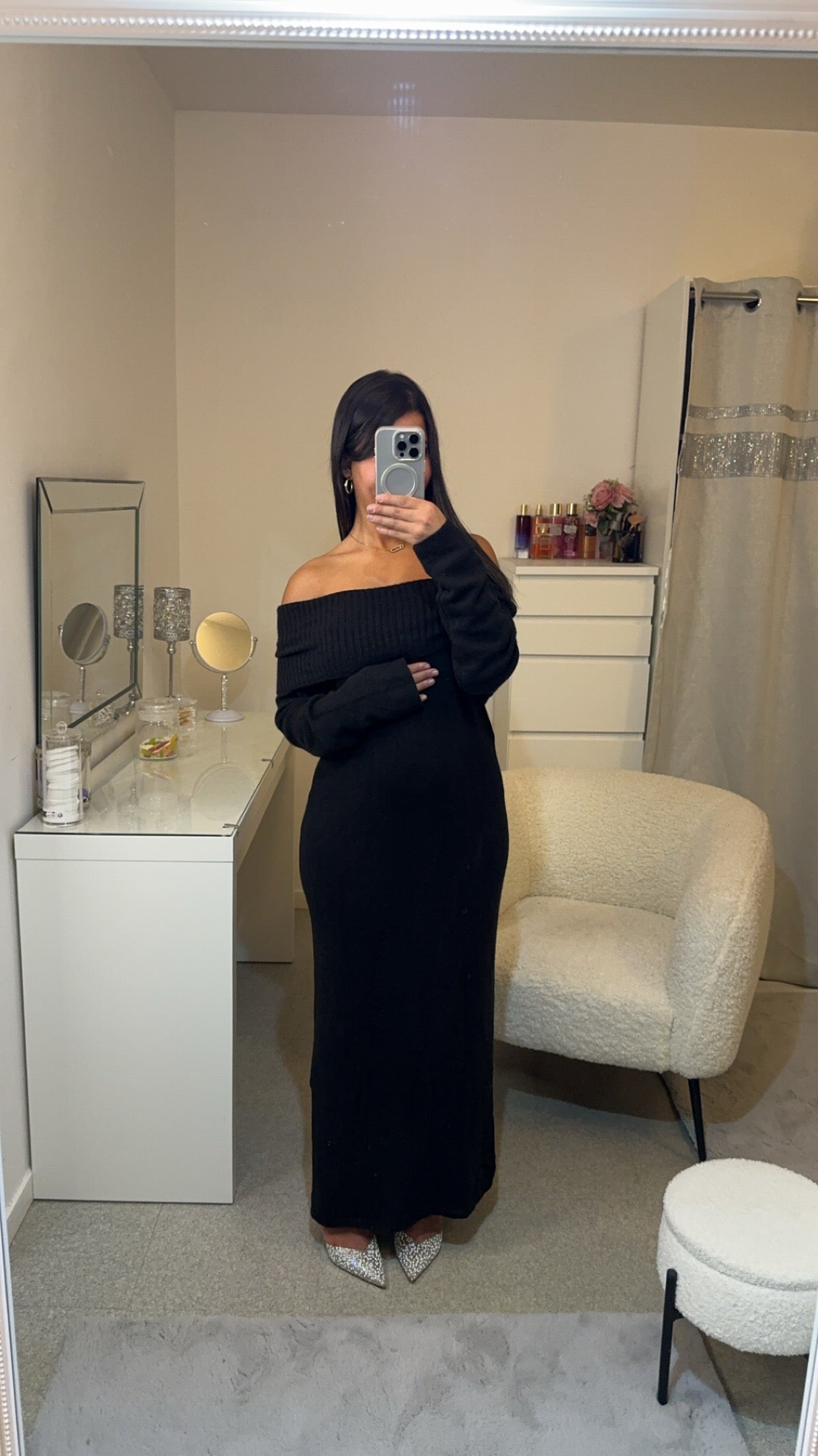 Robe col bateau noir