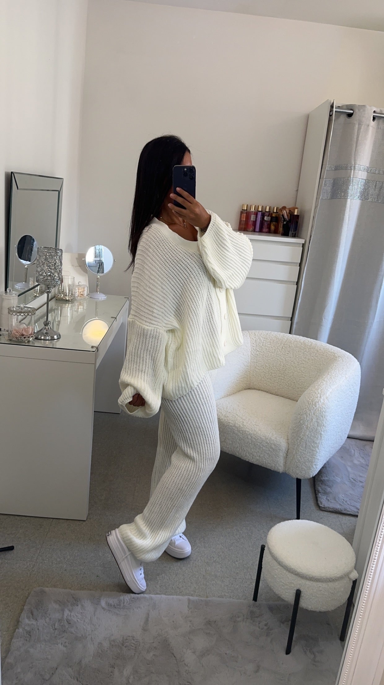 Ensemble en maille blanc