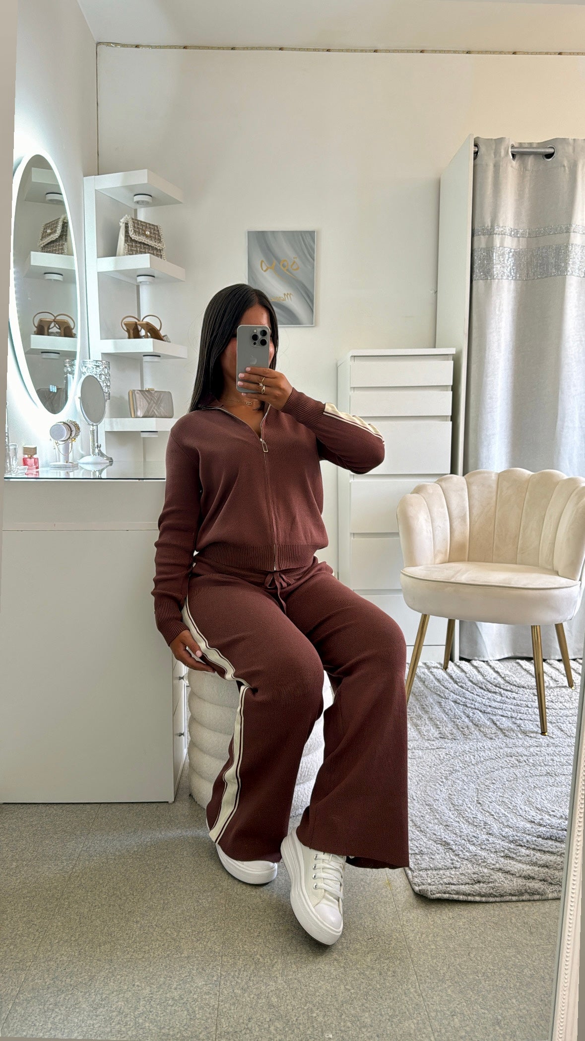 Ensemble Sourour en marron