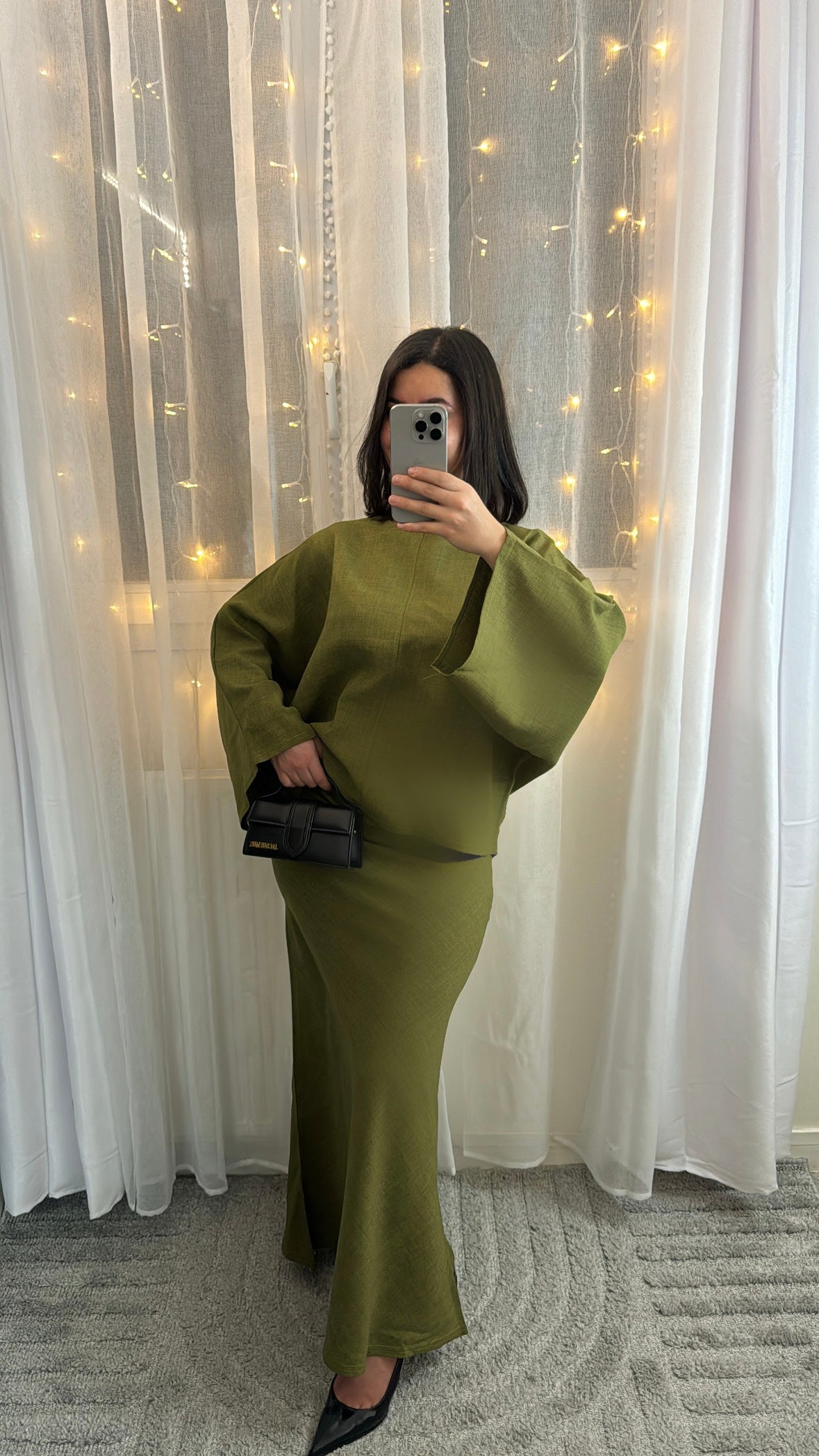 Ensemble Noura vert olive