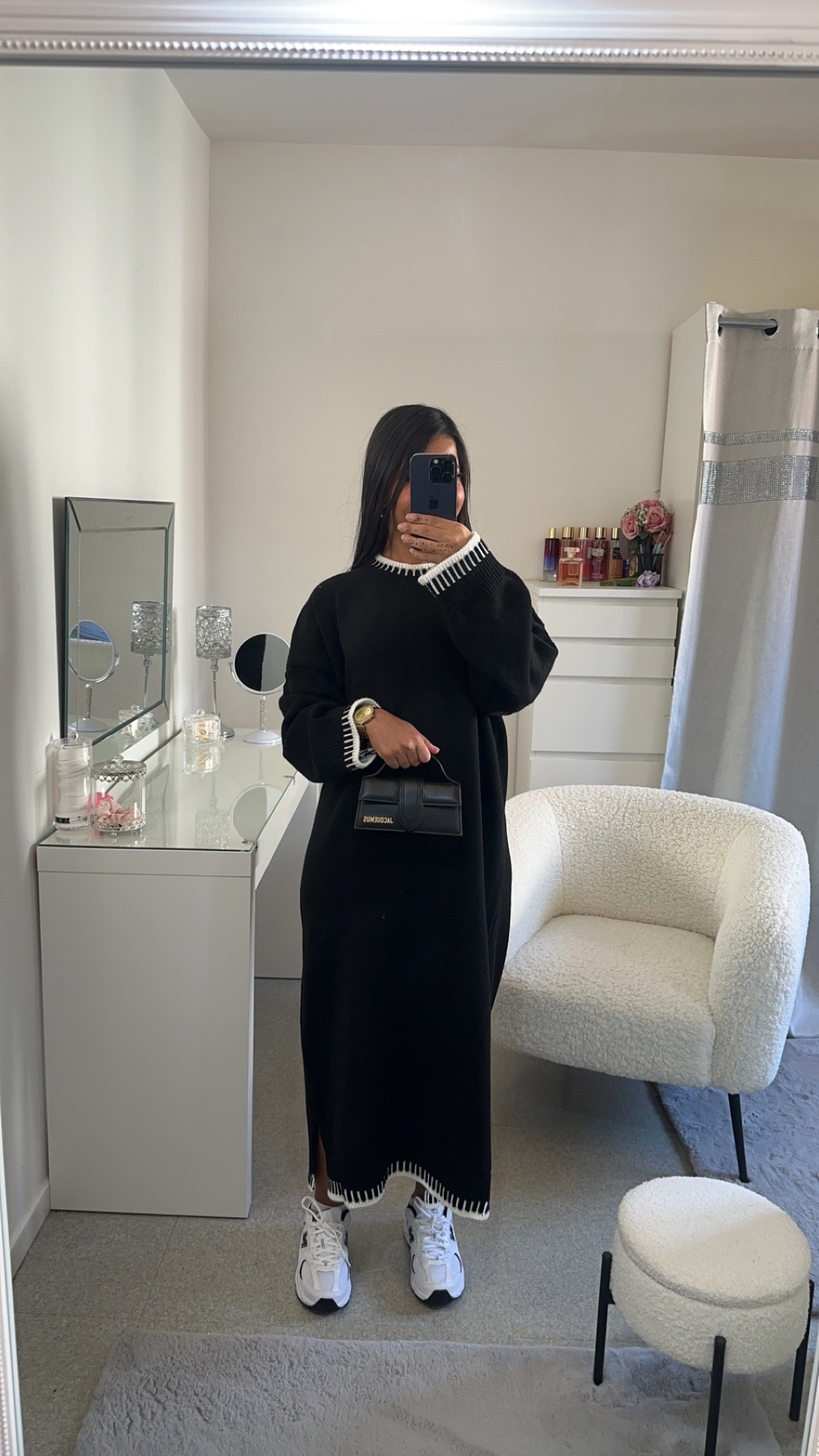 Robe pull long noir