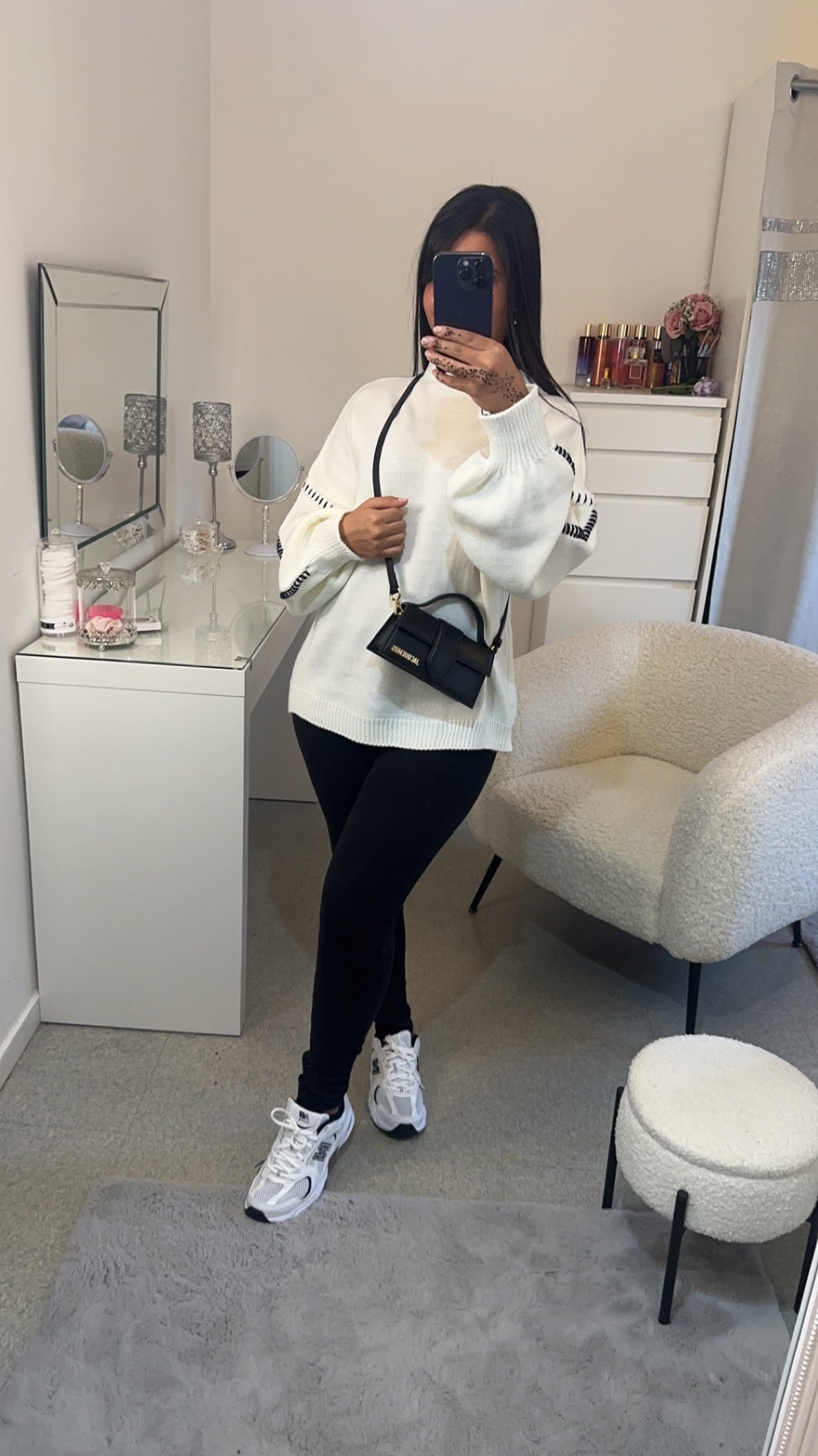 Pull surpiqûres blanc