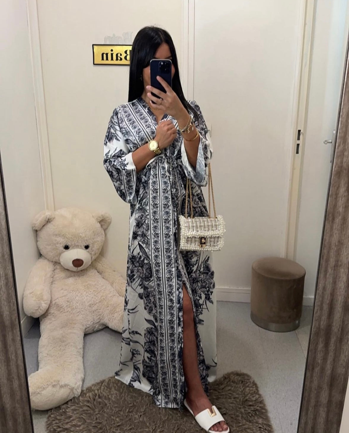 Robe kimono à ceinture noir