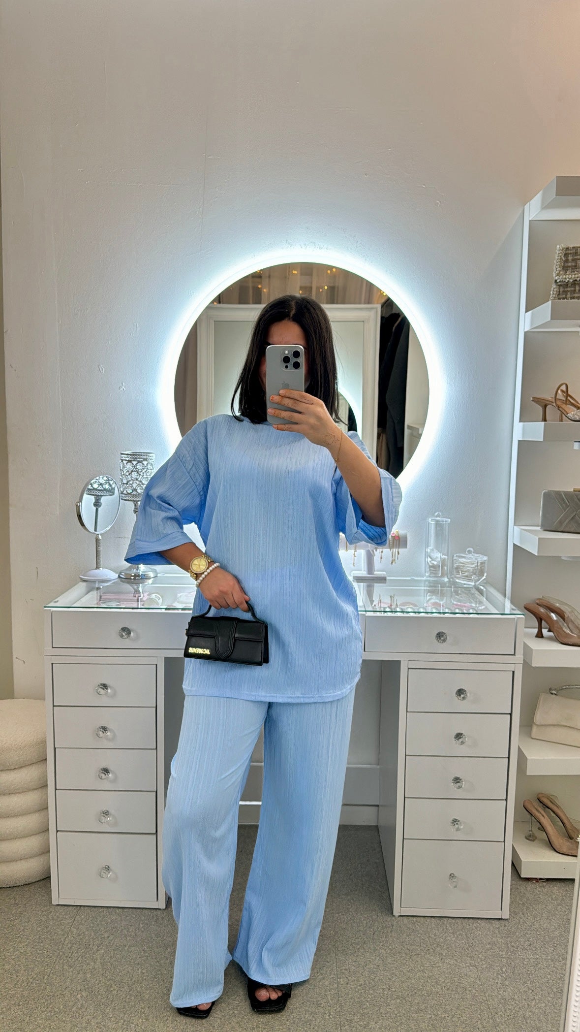 Ensemble tee shirt Leila bleu clair