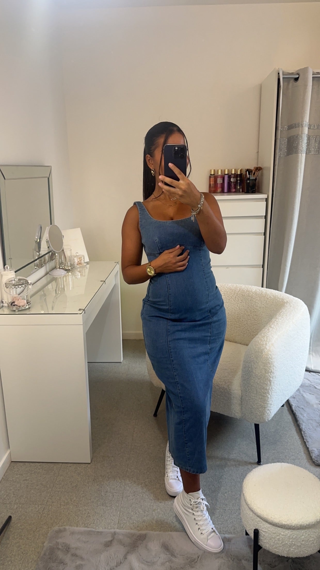 Robe en jean bleu