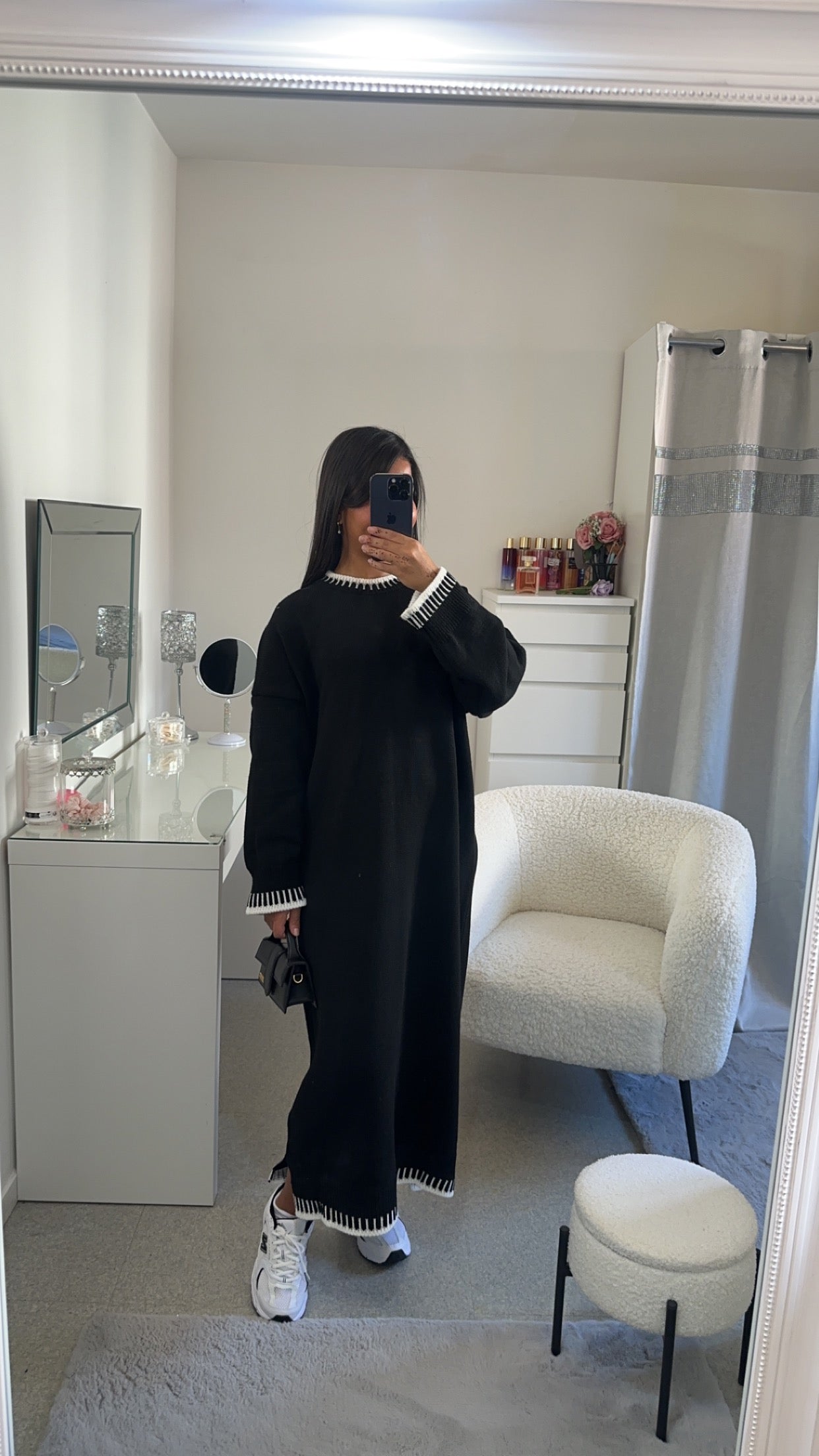 Robe pull long noir