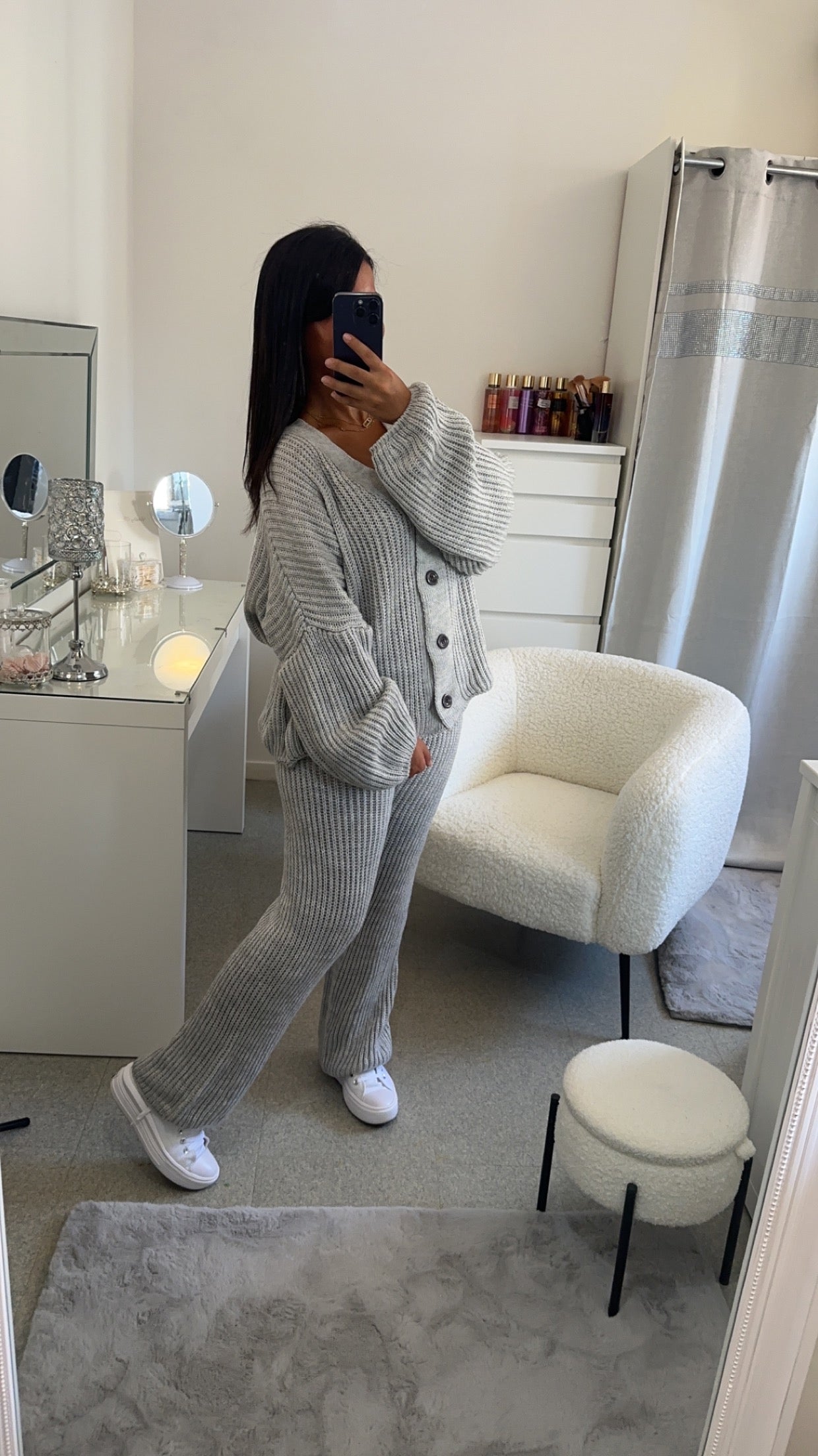 Ensemble en maille gris