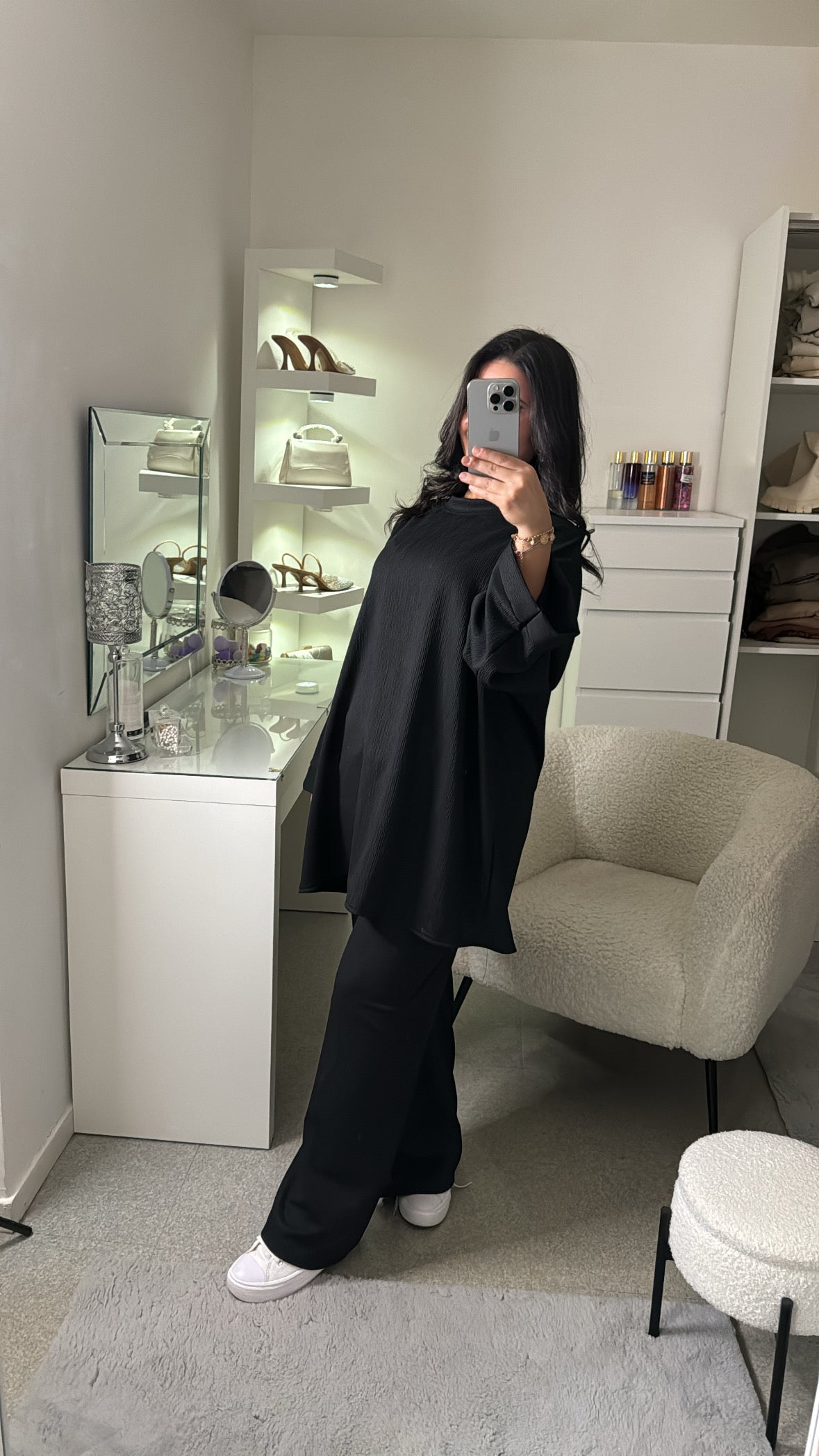 Ensemble pull long décontracté noir