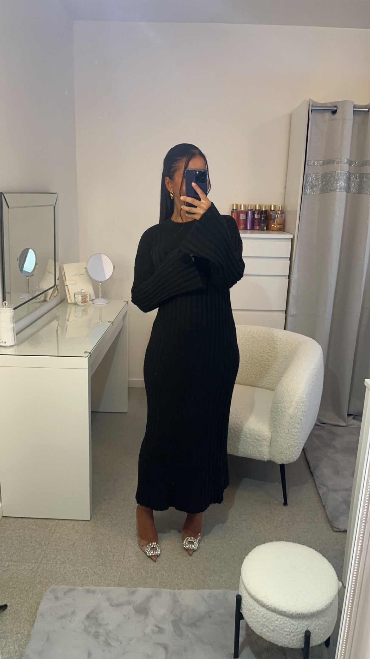 Robe à manche évasée noir