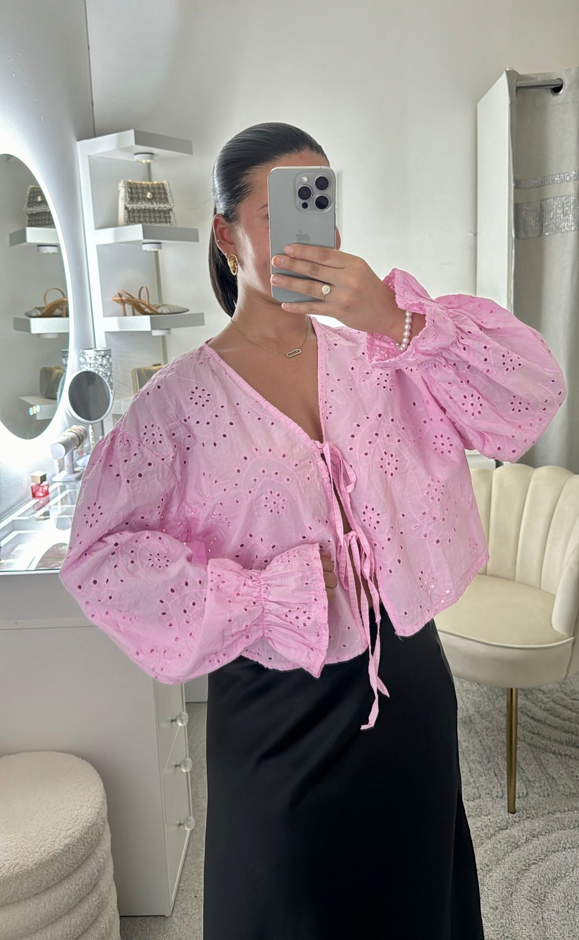 Top chemise Noor rose