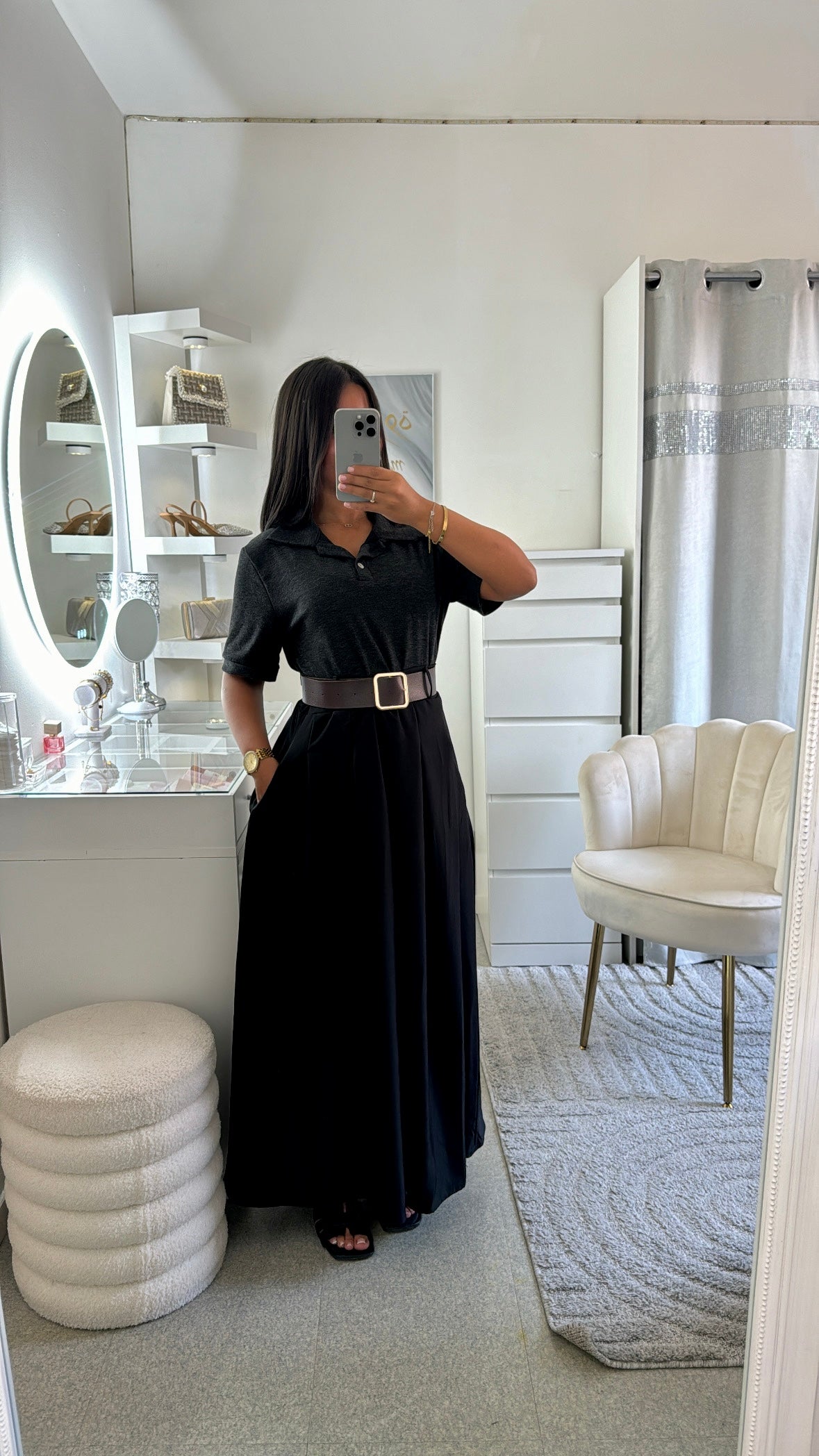 Robe Farida noir/gris