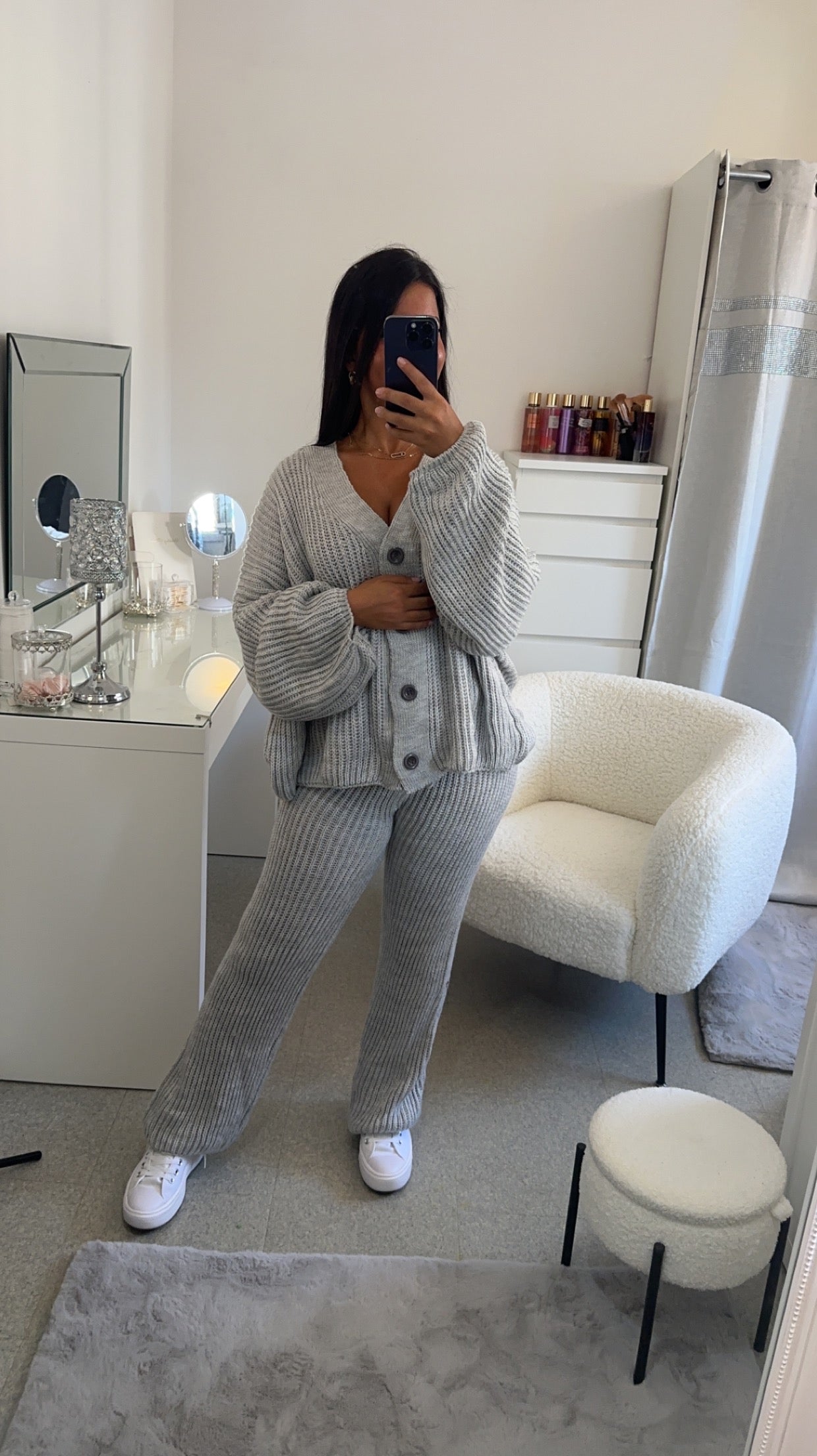 Ensemble en maille gris