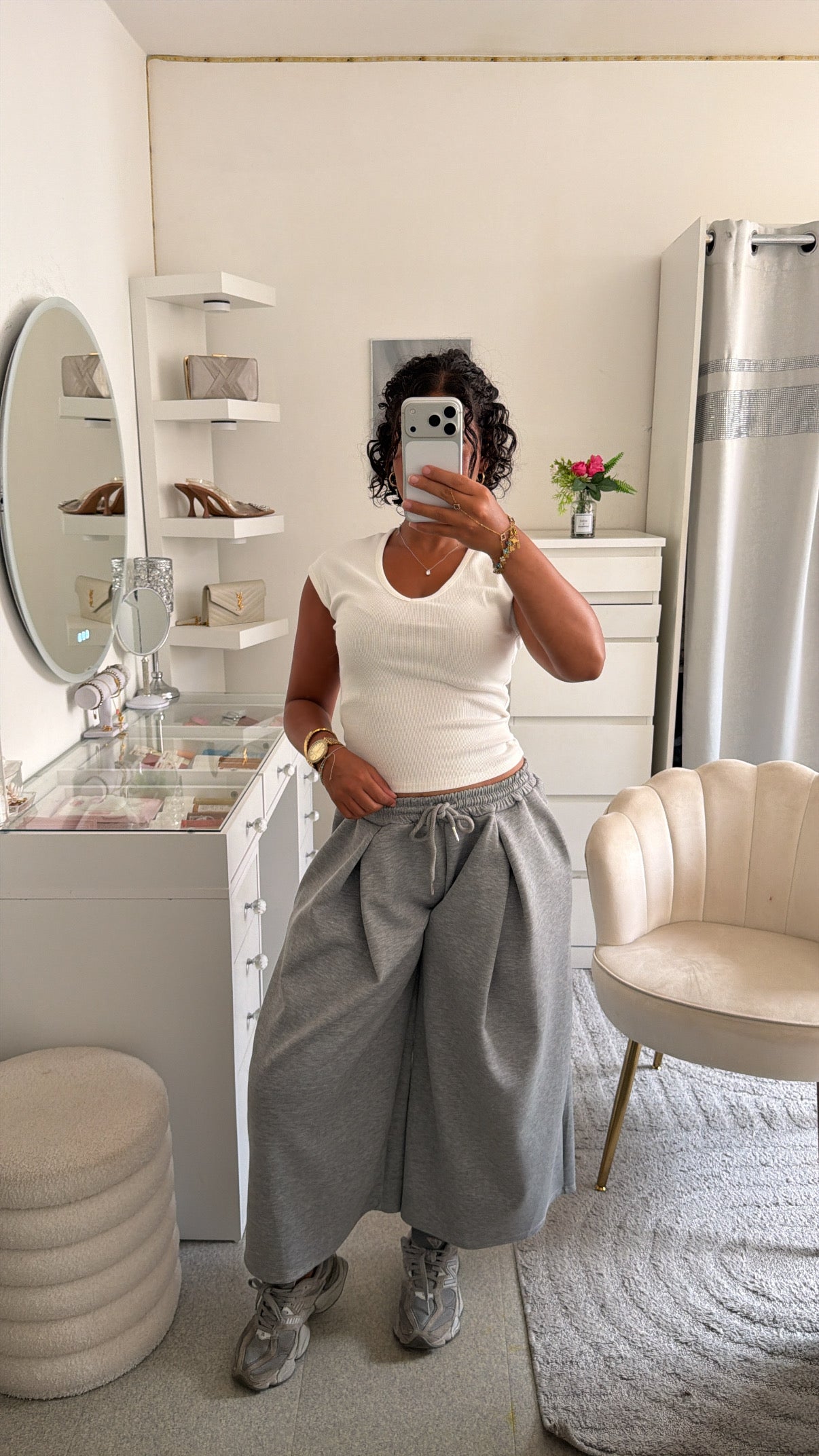 Jogging wide leg en gris