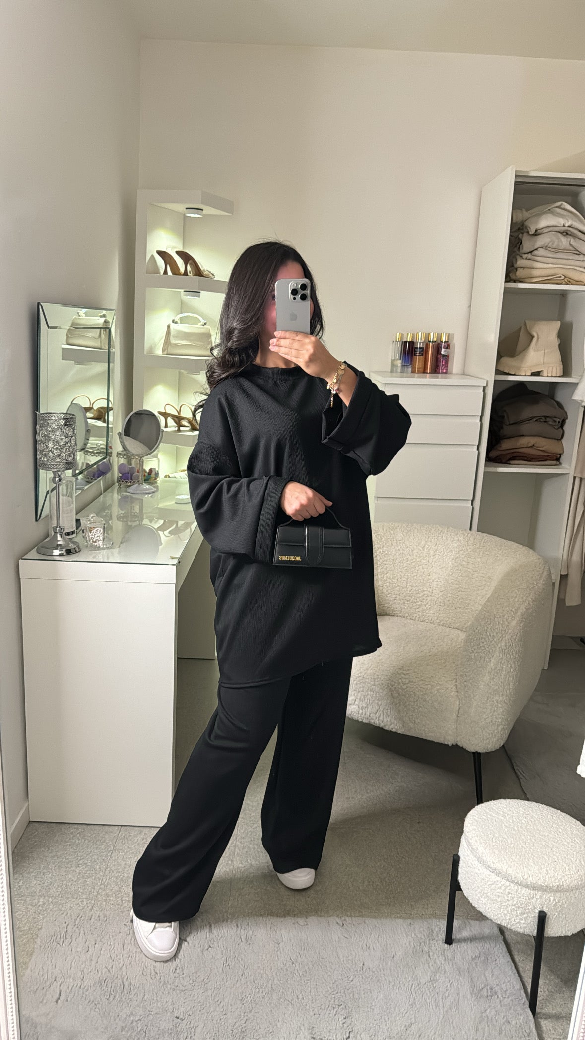 Ensemble pull long décontracté noir