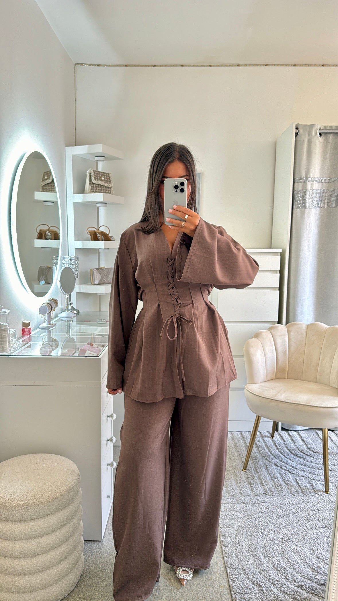 Ensemble Wafa en marron