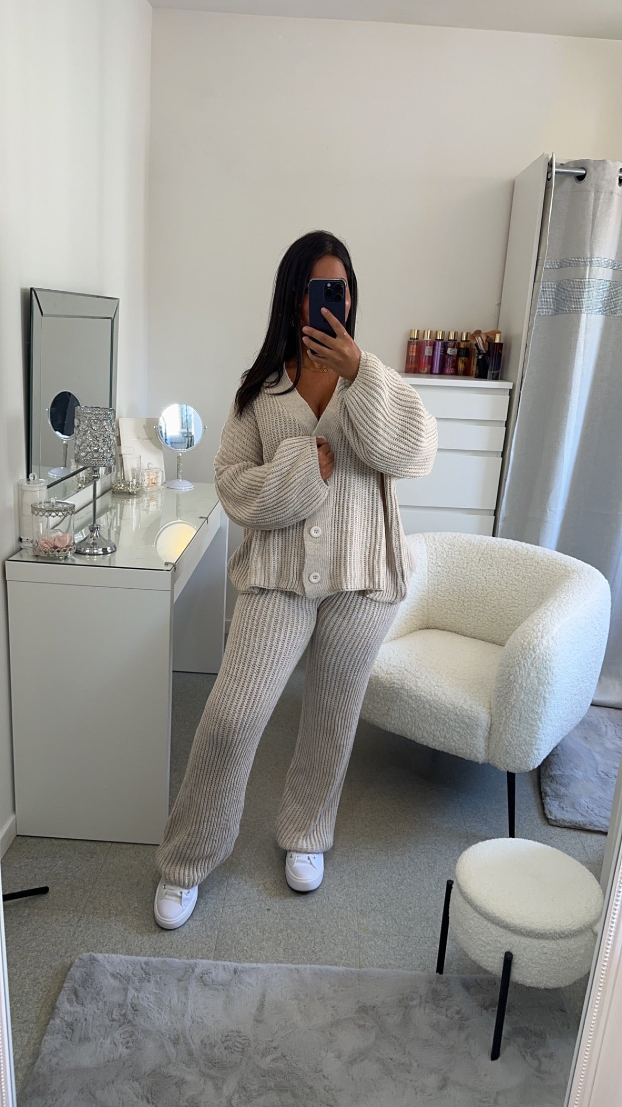 Ensemble en maille beige