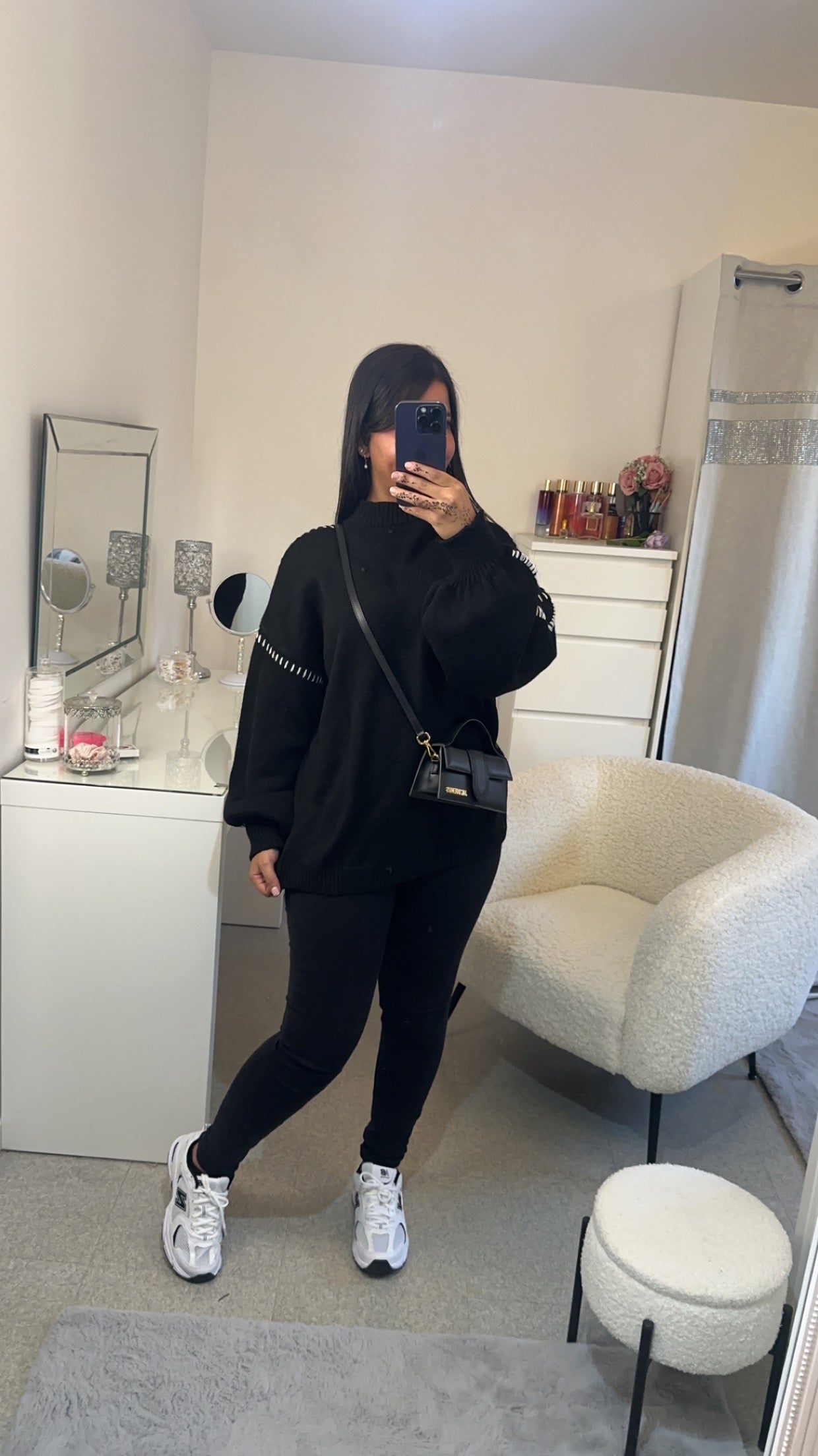 Pull surpiqûres noir