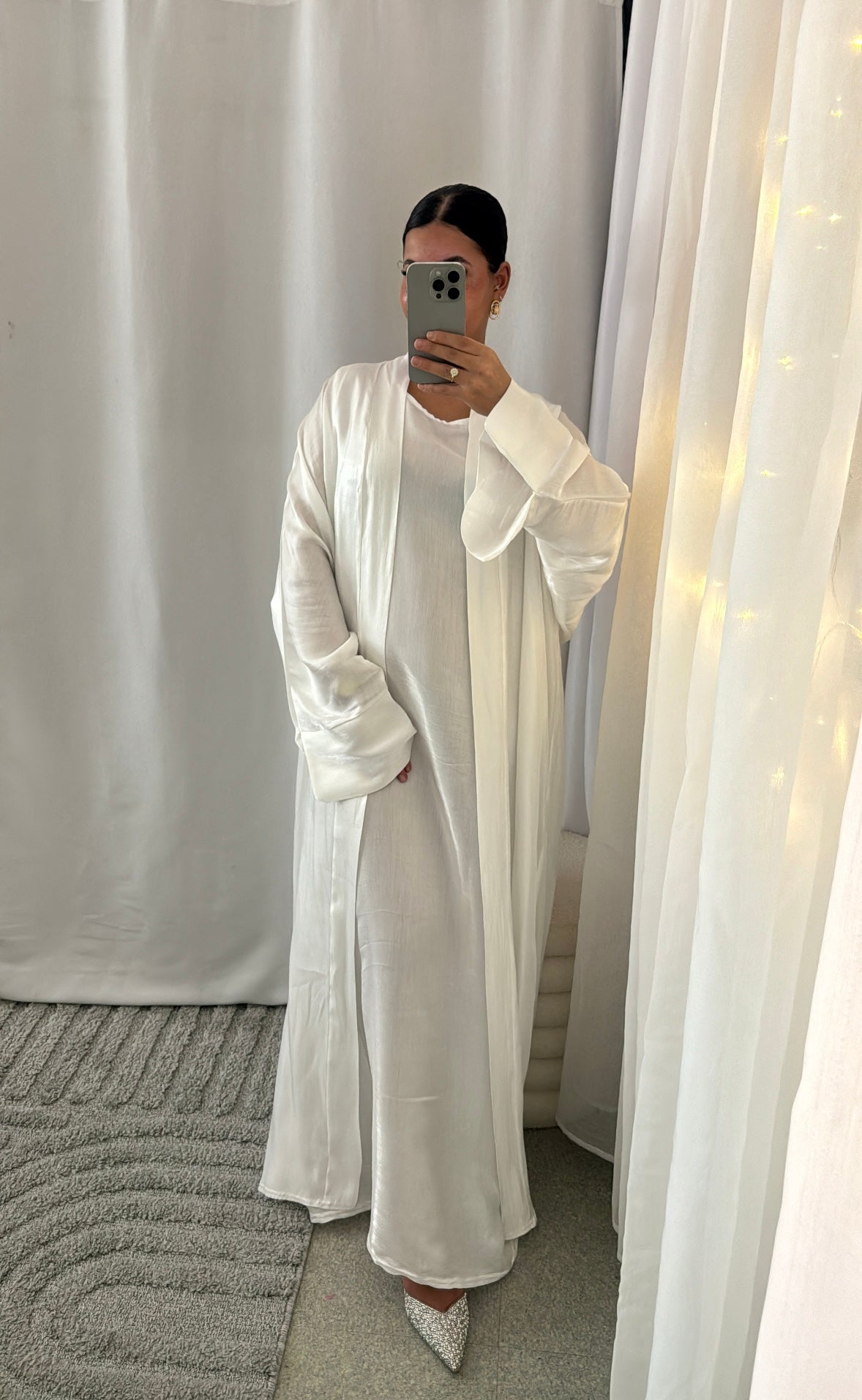 Abaya satinée blanche