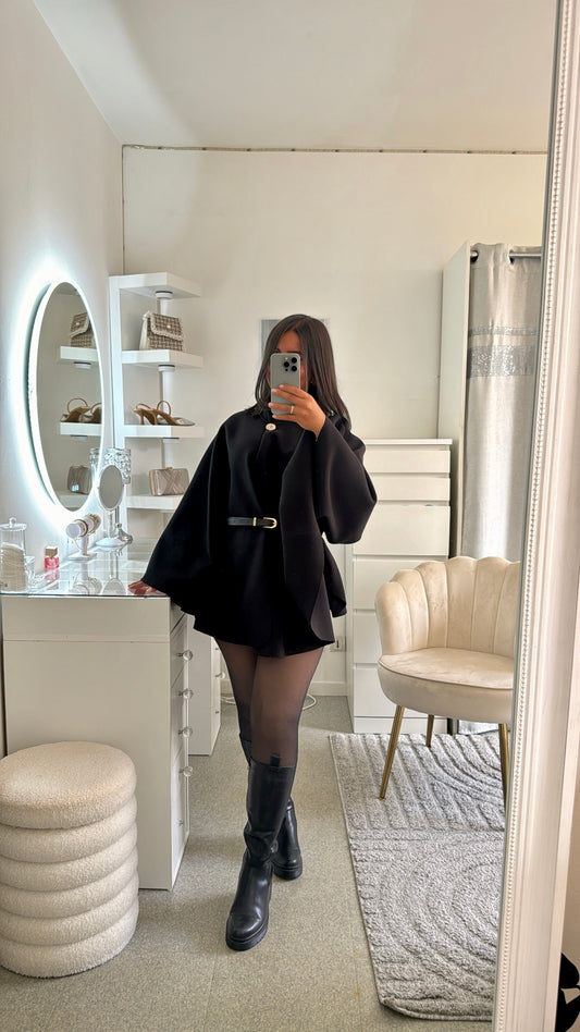 Veste Najet avec ceinture en noir