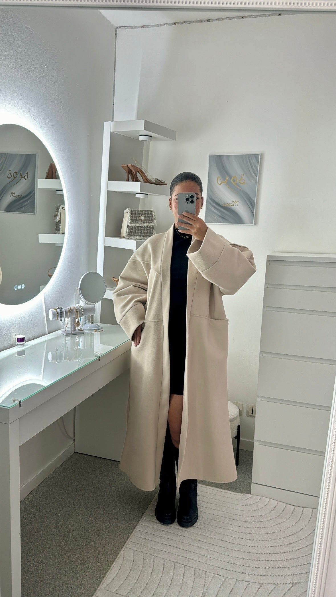 Manteau long Samia beige