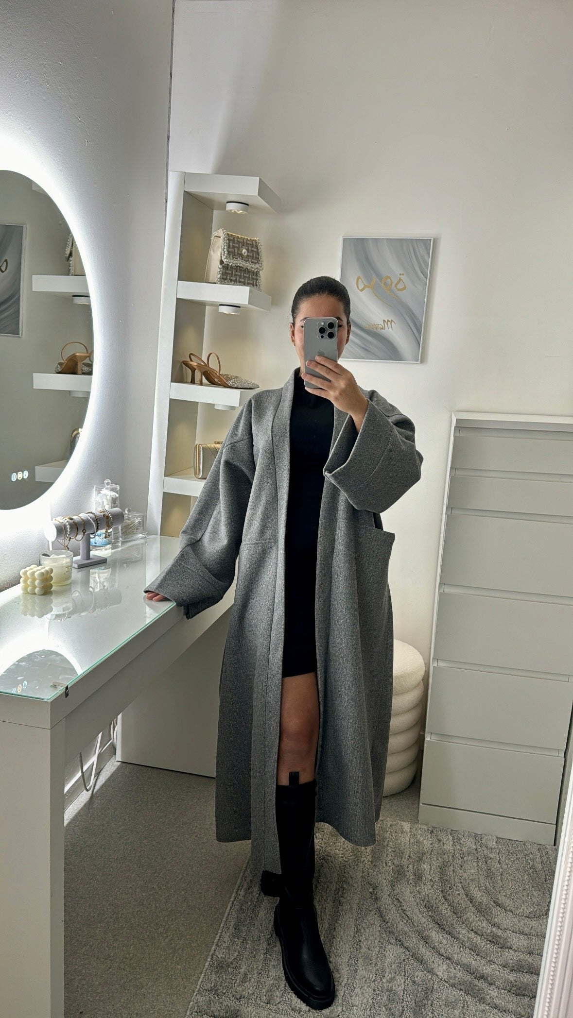 Manteau long Samia gris