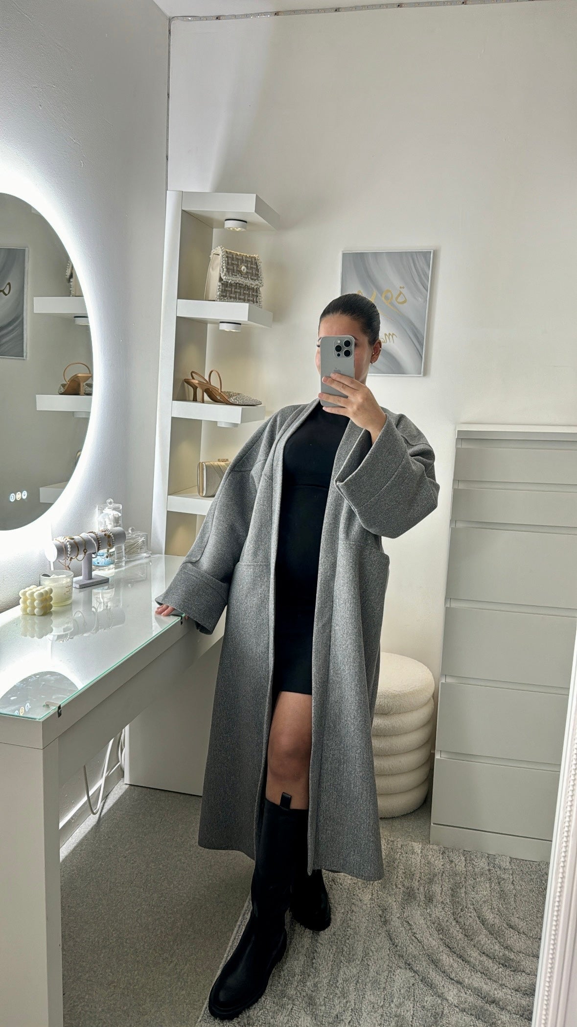Manteau long Samia gris