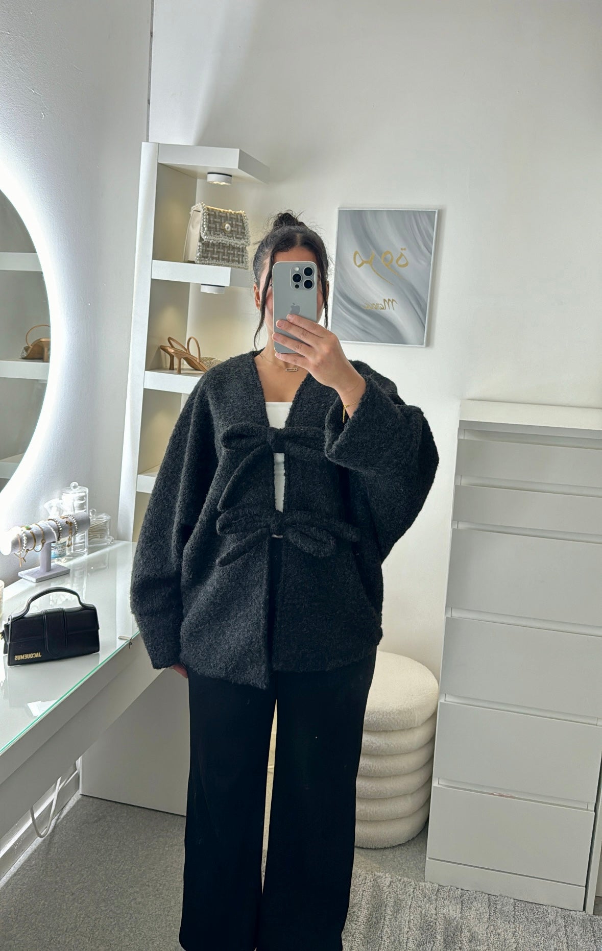Gros gilet à noeud noir