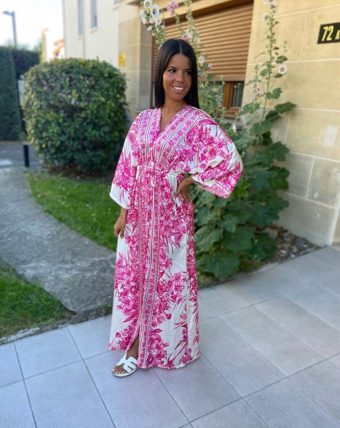 Robe kimono Kaoutare rose