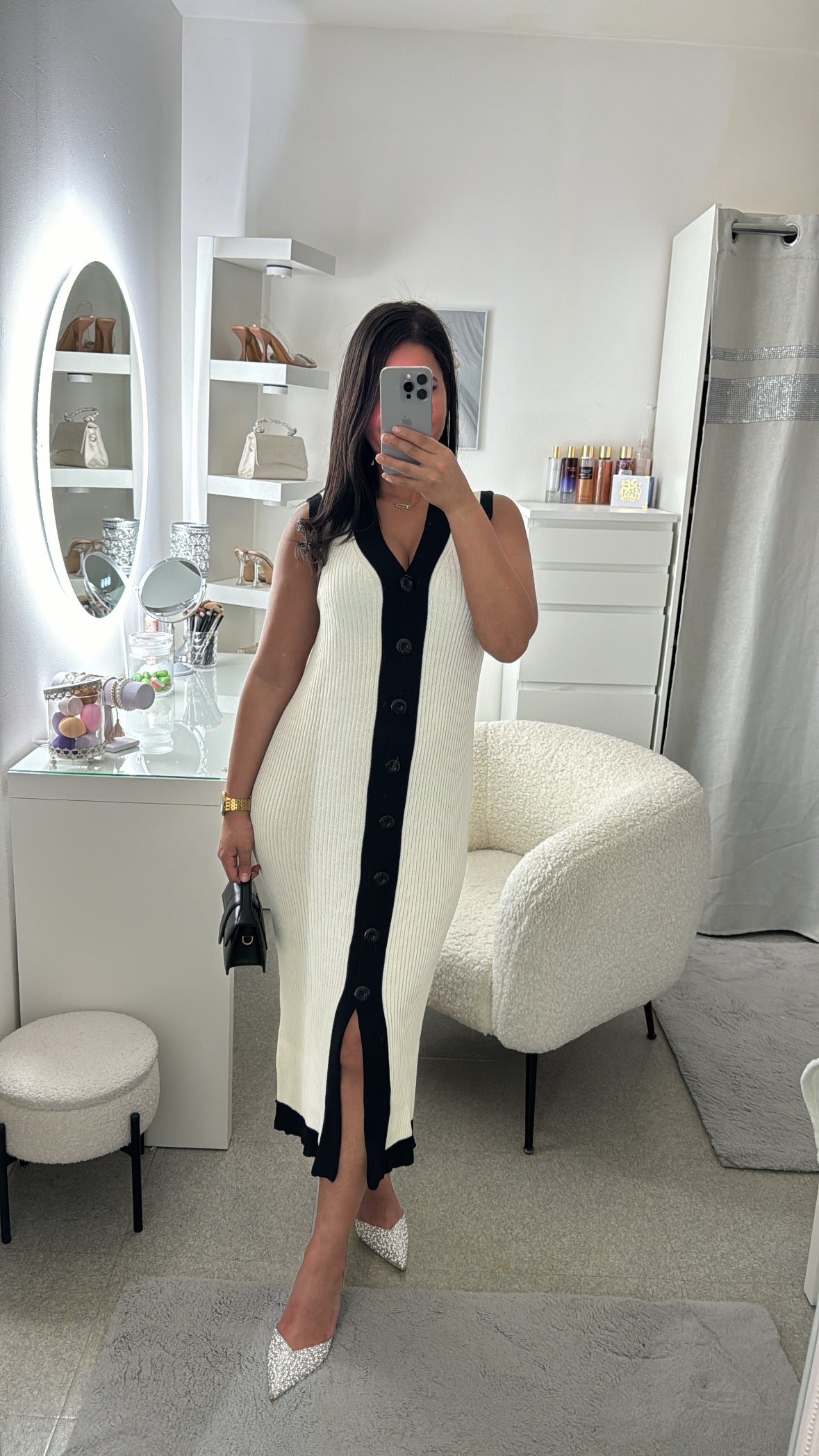 Robe sans manche blanc