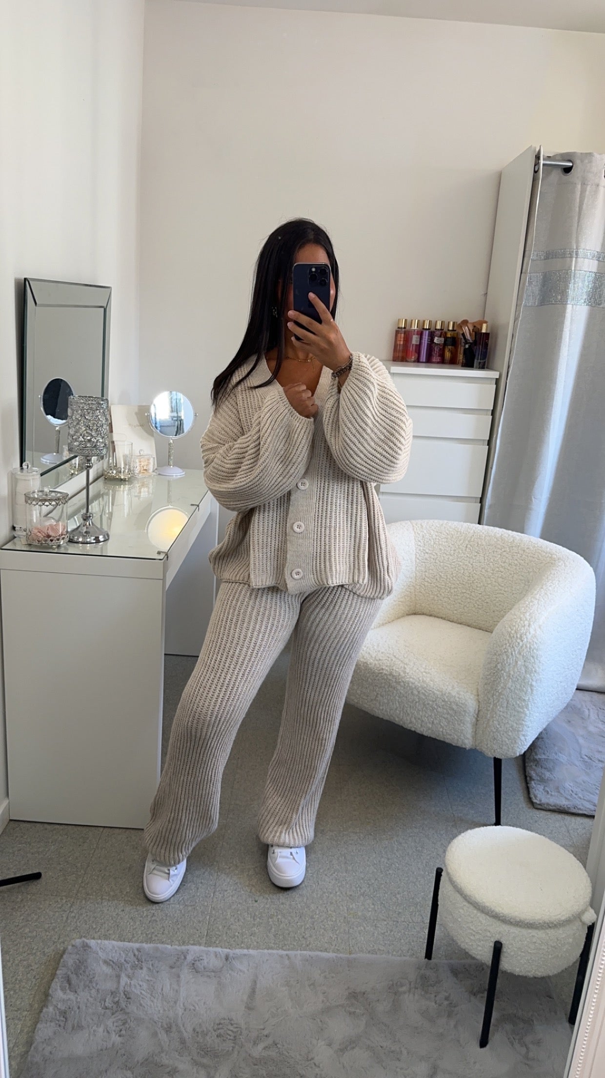 Ensemble en maille beige
