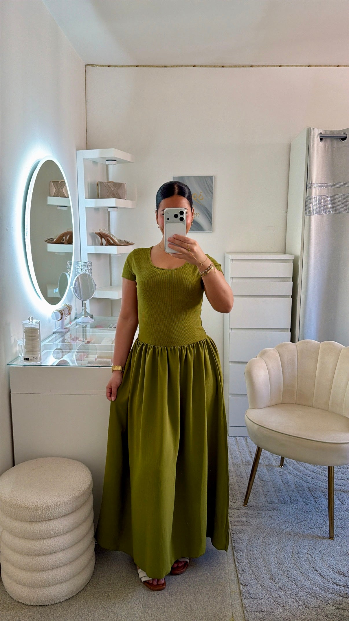 Robe Samantha vert olive