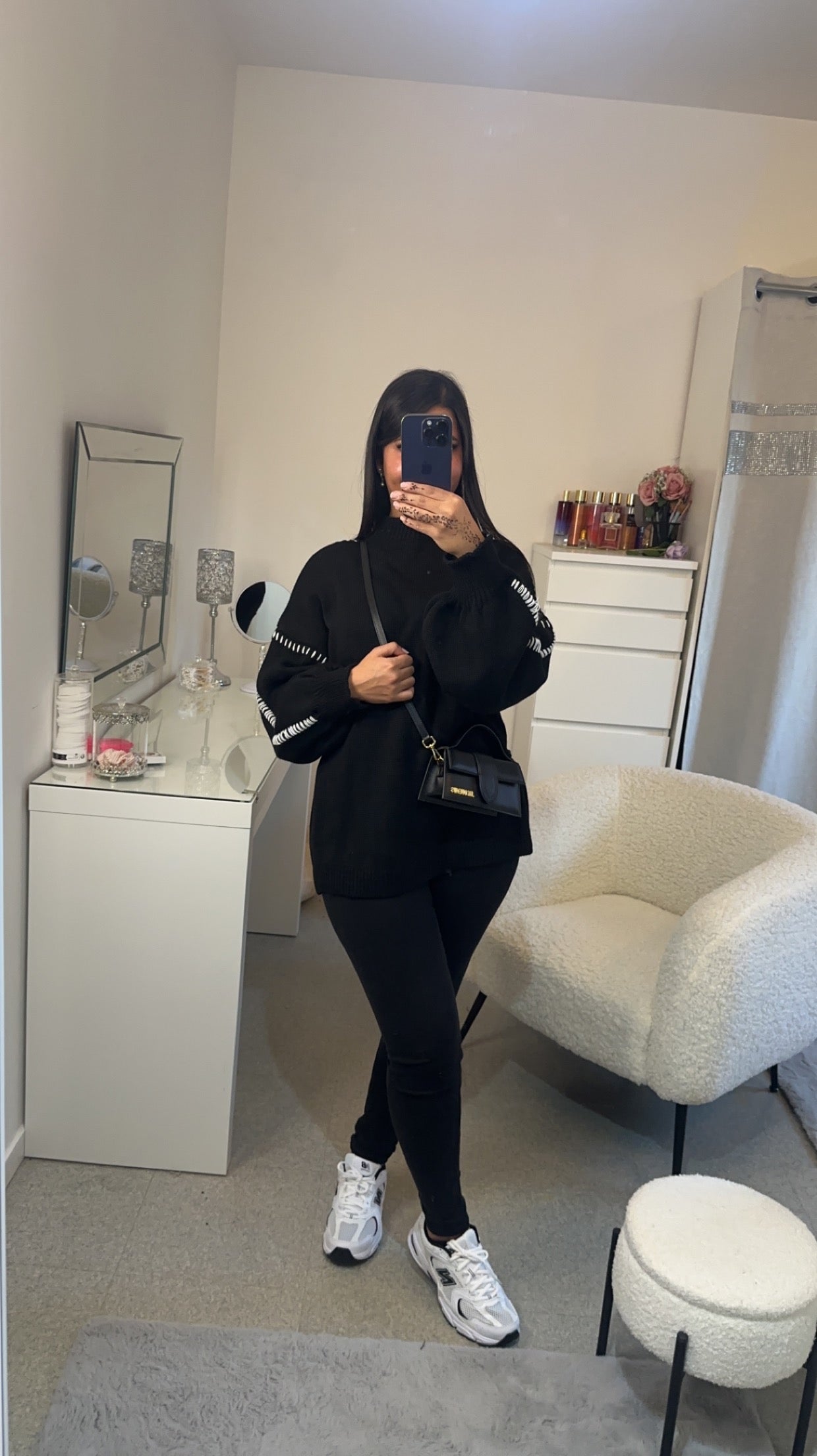 Pull surpiqûres noir