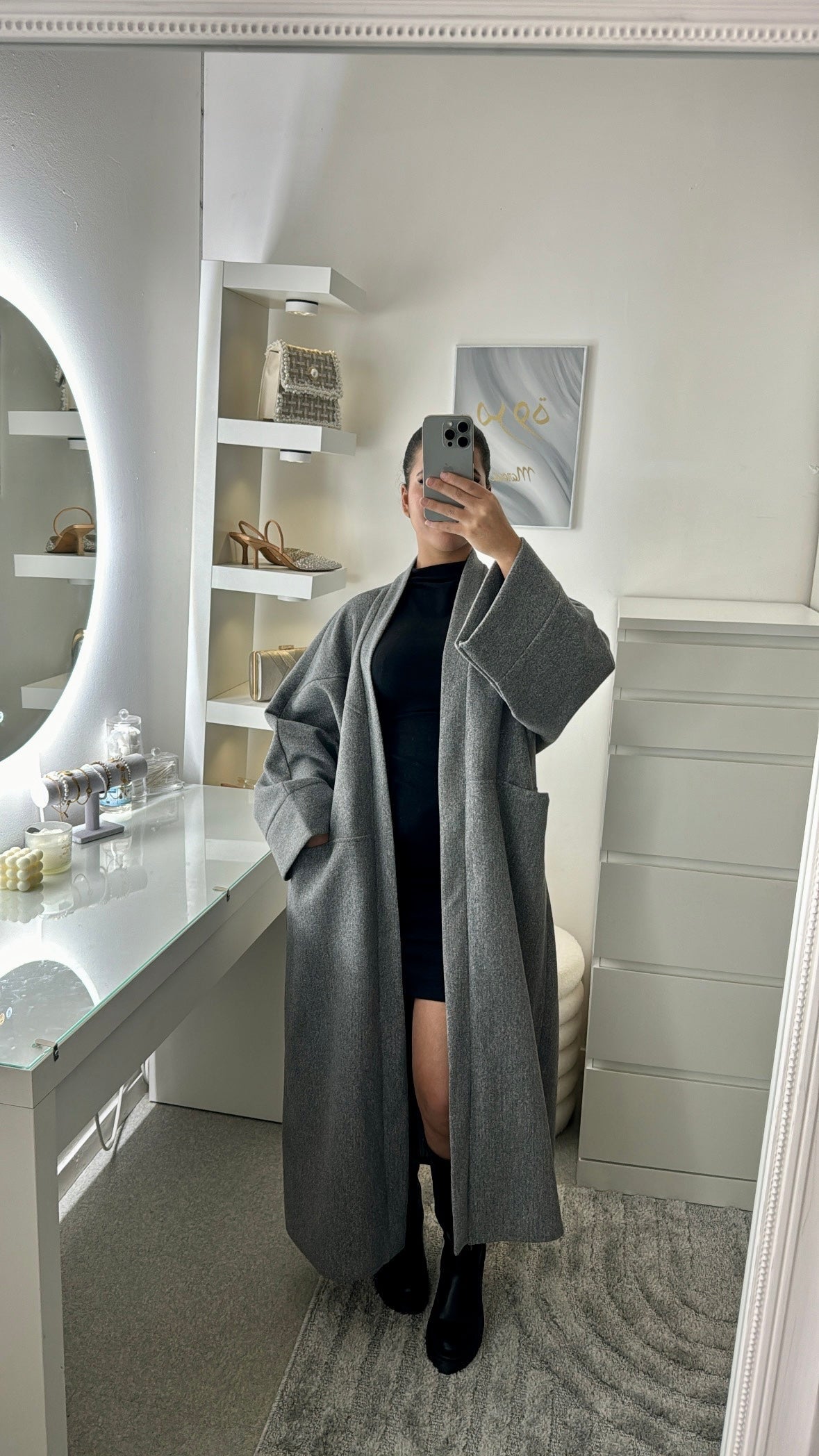 Manteau long Samia gris