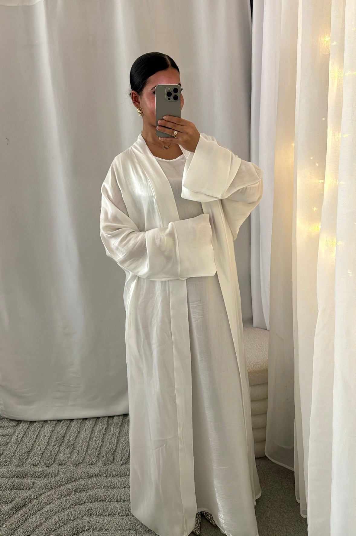 Abaya satinée blanche