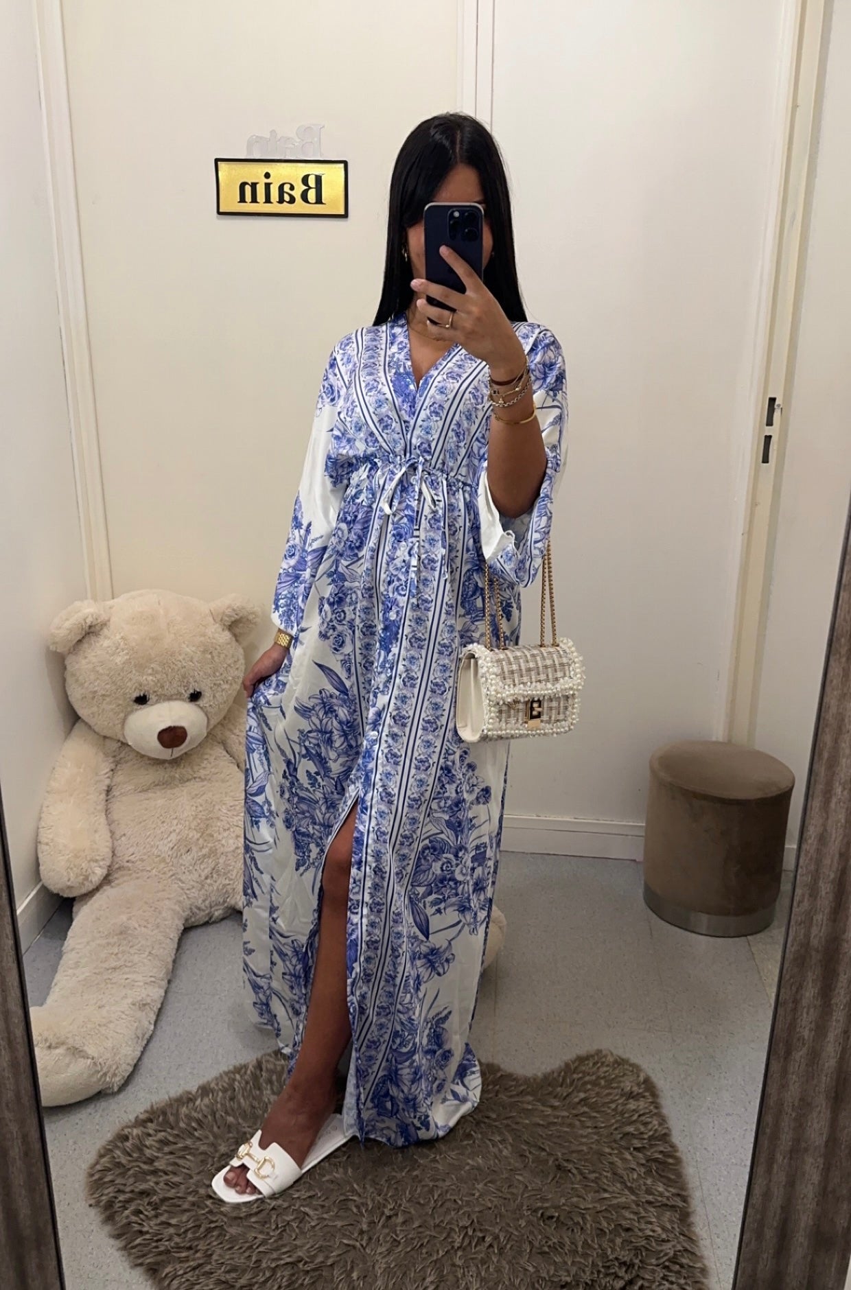 Robe kimono à ceinture violet