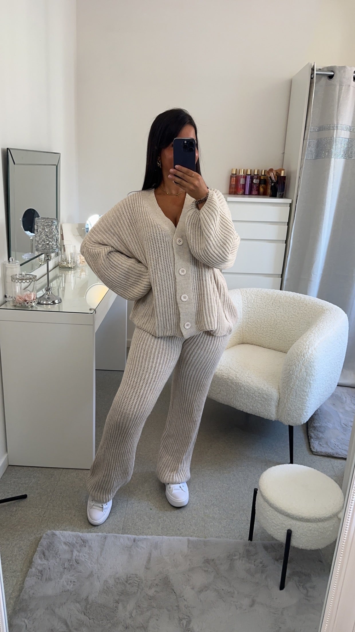Ensemble en maille beige
