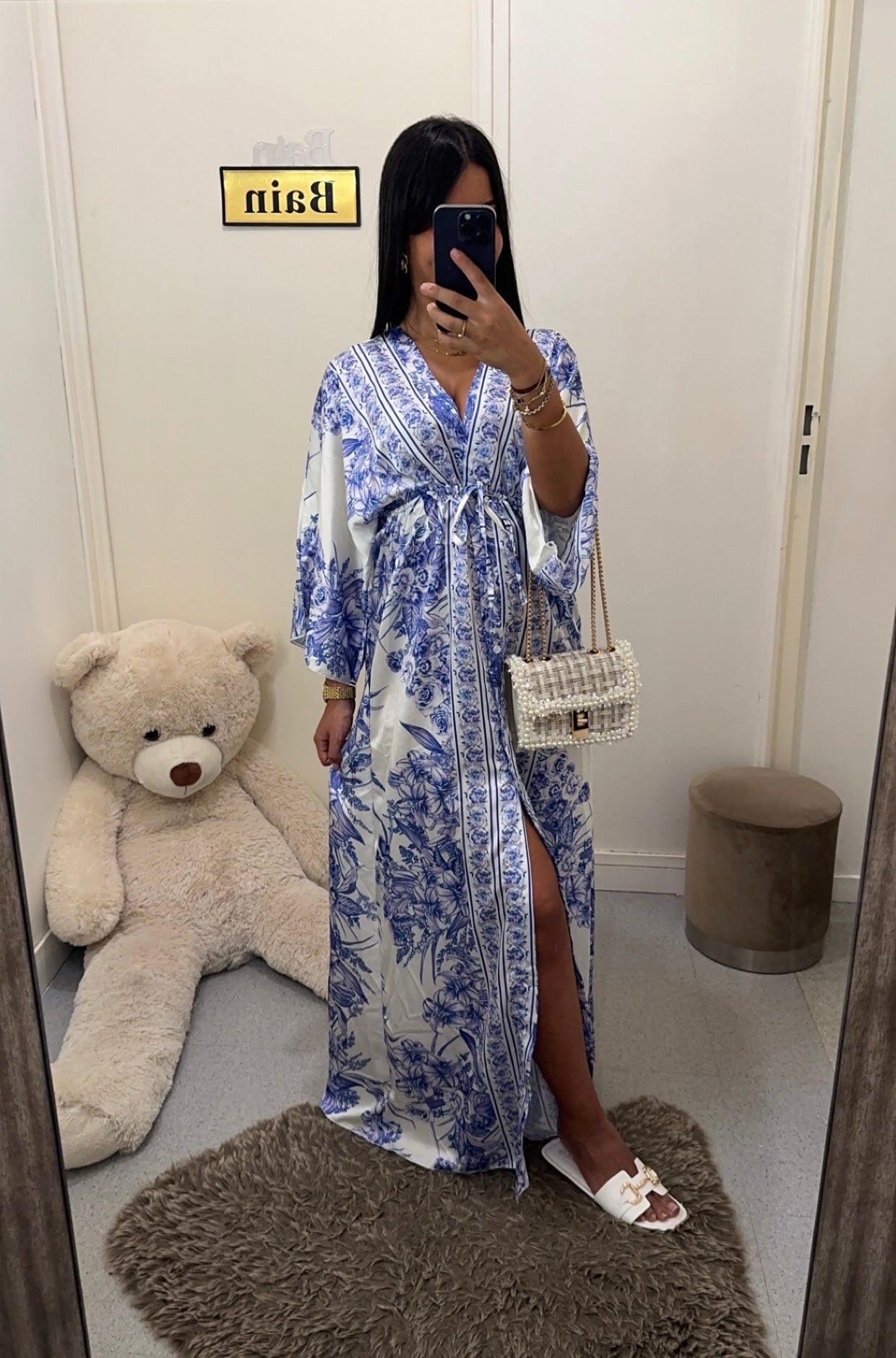 Robe kimono à ceinture violet