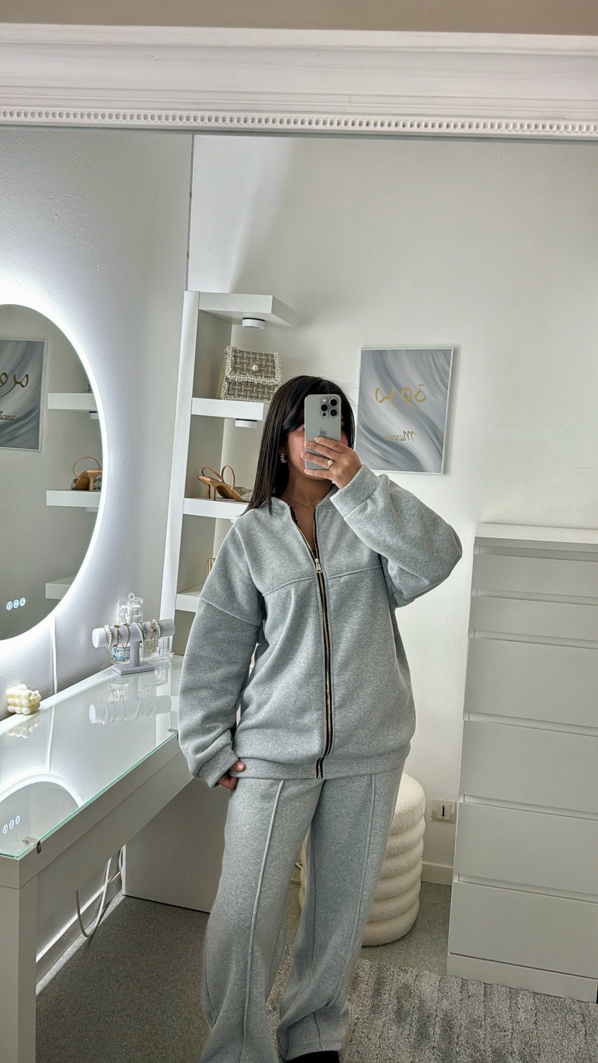 Ensemble à zipe gris