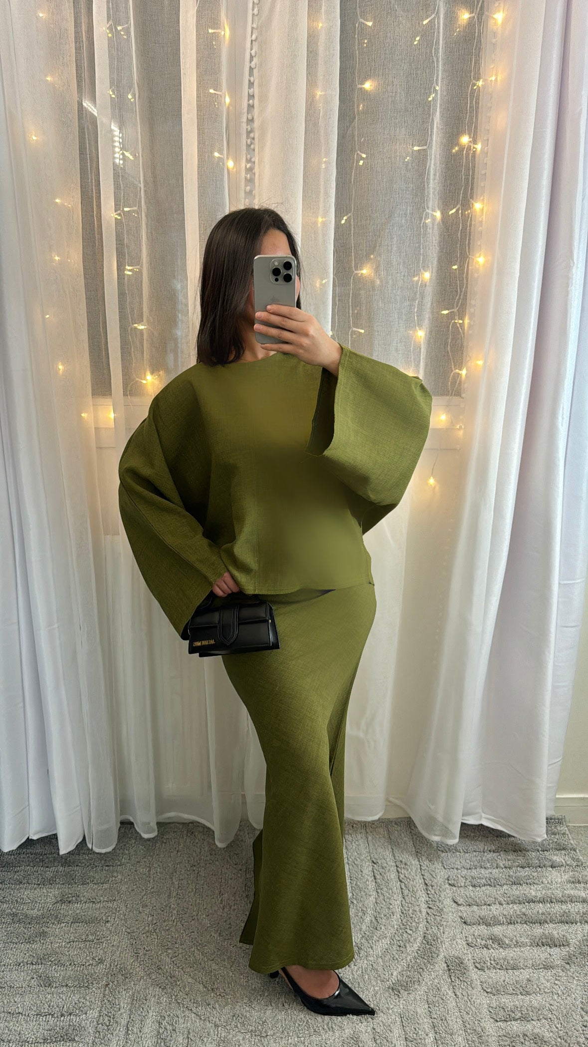 Ensemble Noura vert olive