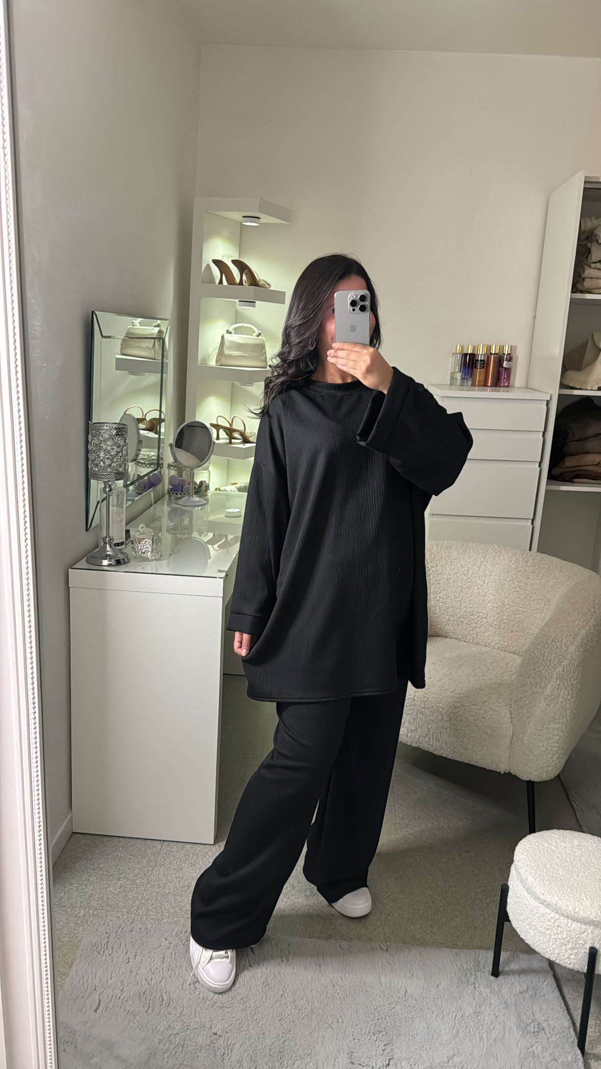 Ensemble pull long décontracté noir