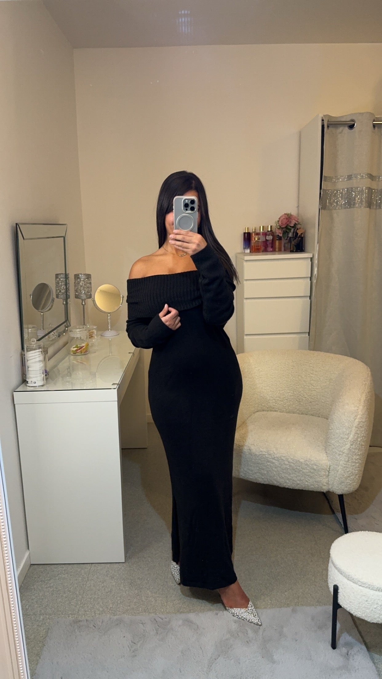 Robe col bateau noir
