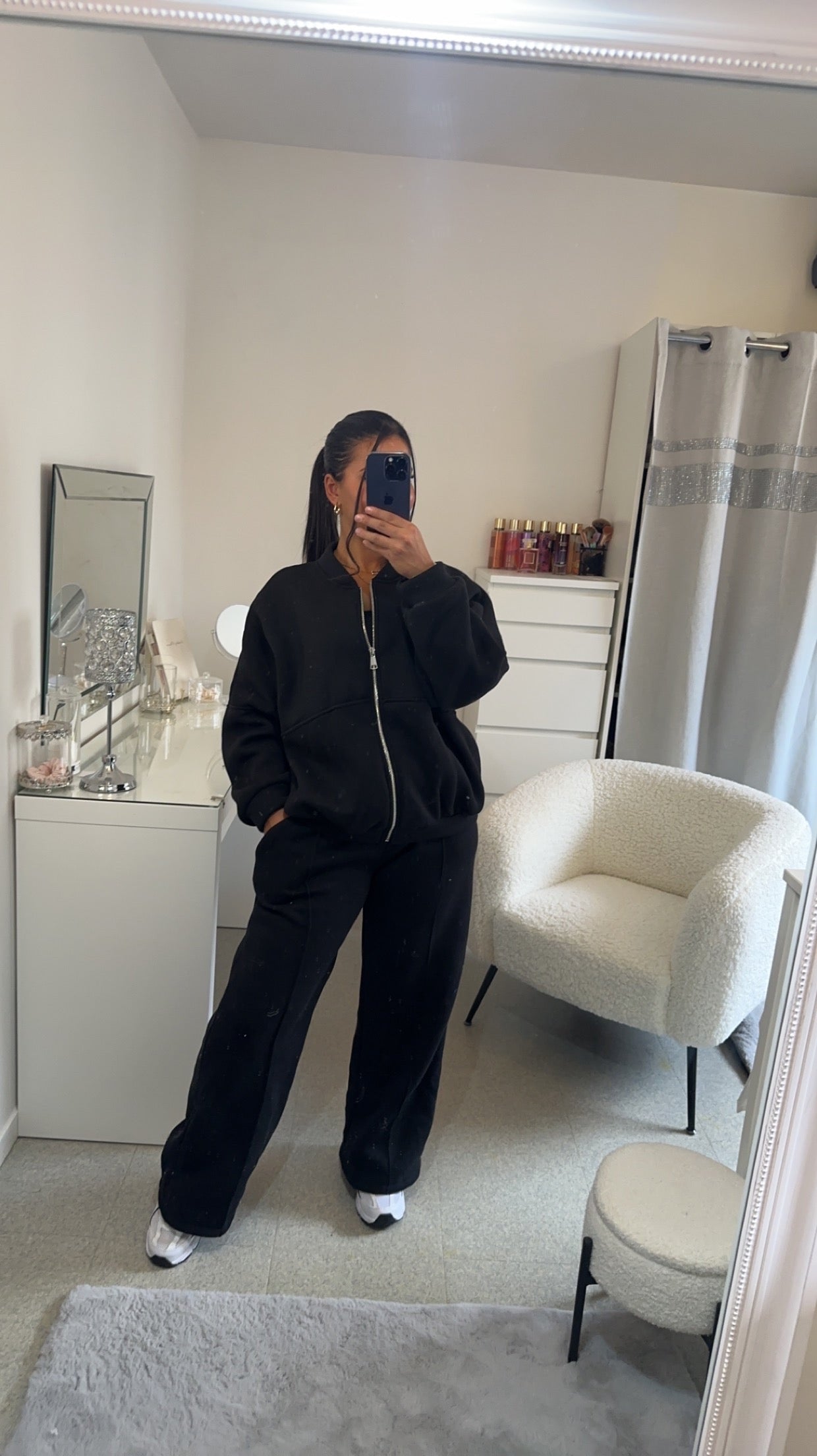 Ensemble jogging + gilet avec zipe noir
