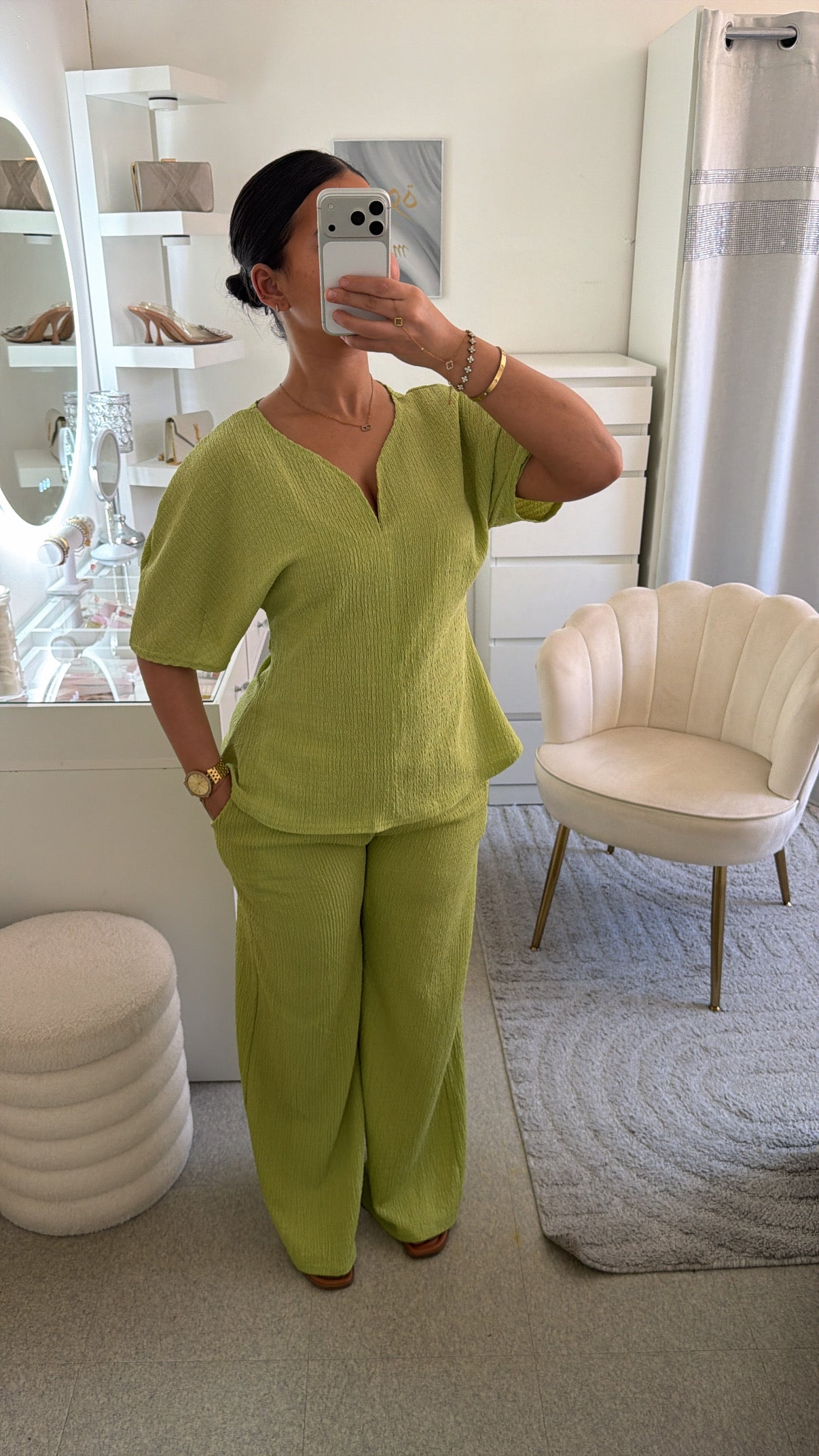 Ensemble Coralie vert