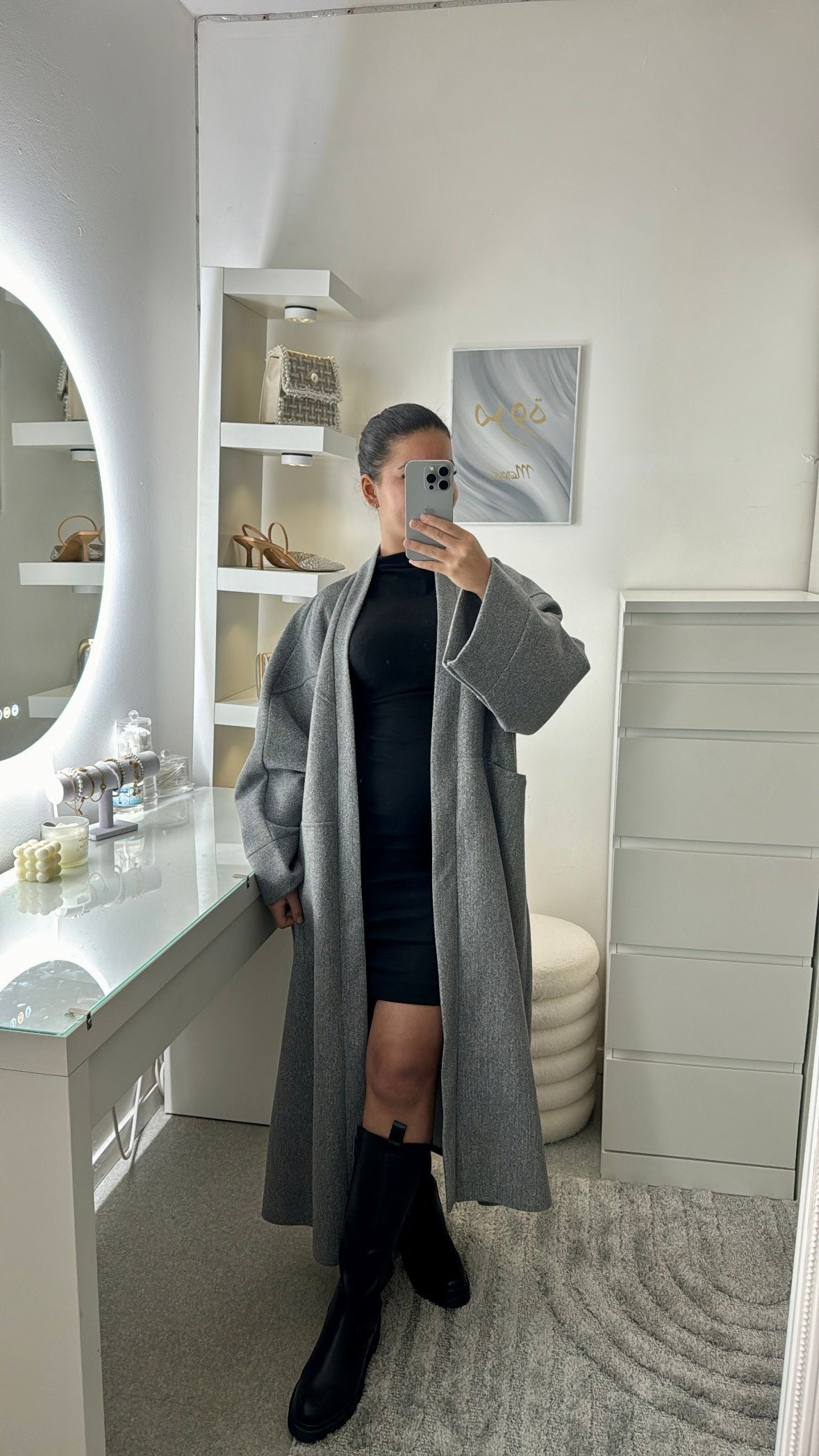 Manteau long Samia gris