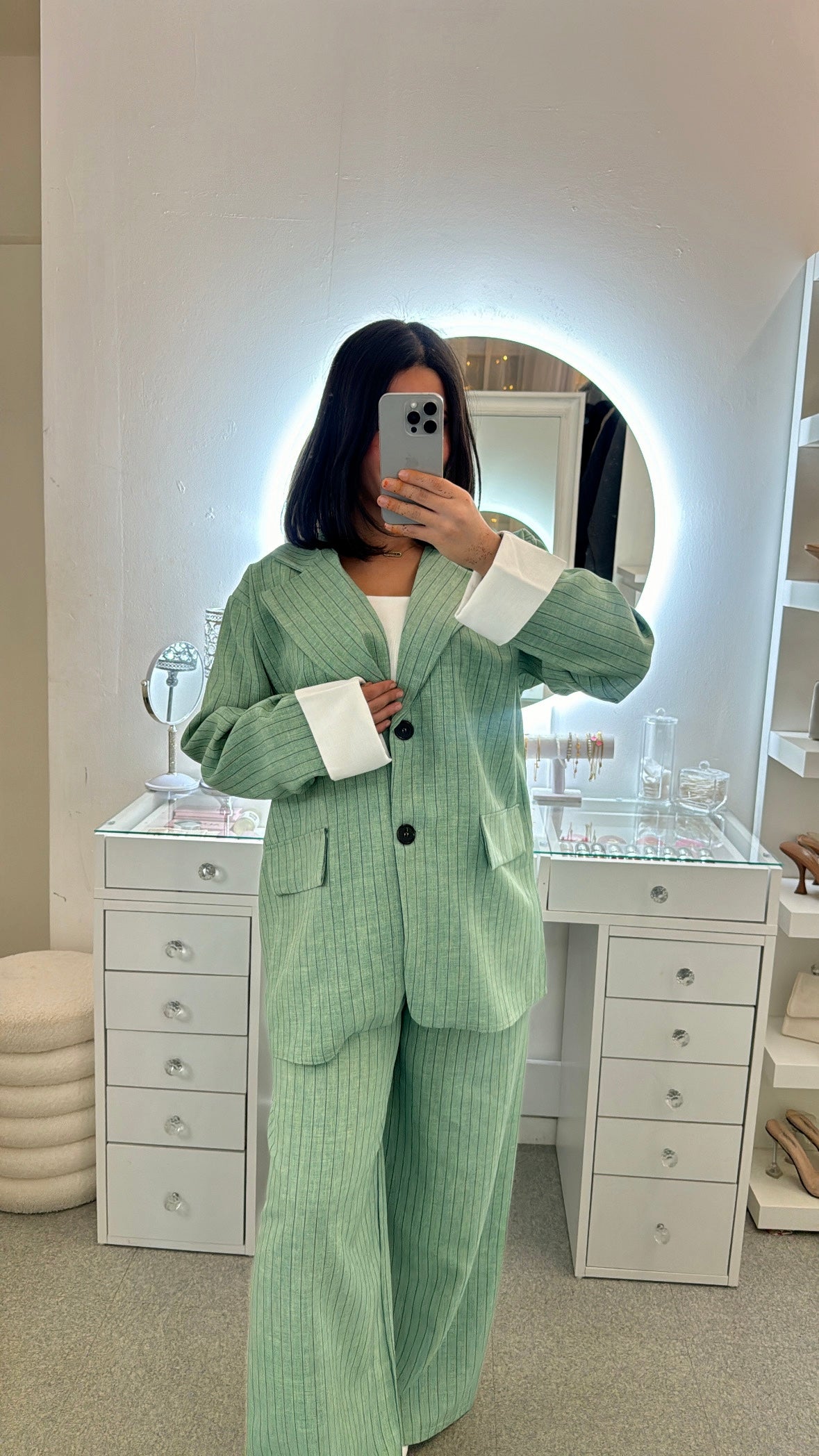 Ensemble blazer Imen vert