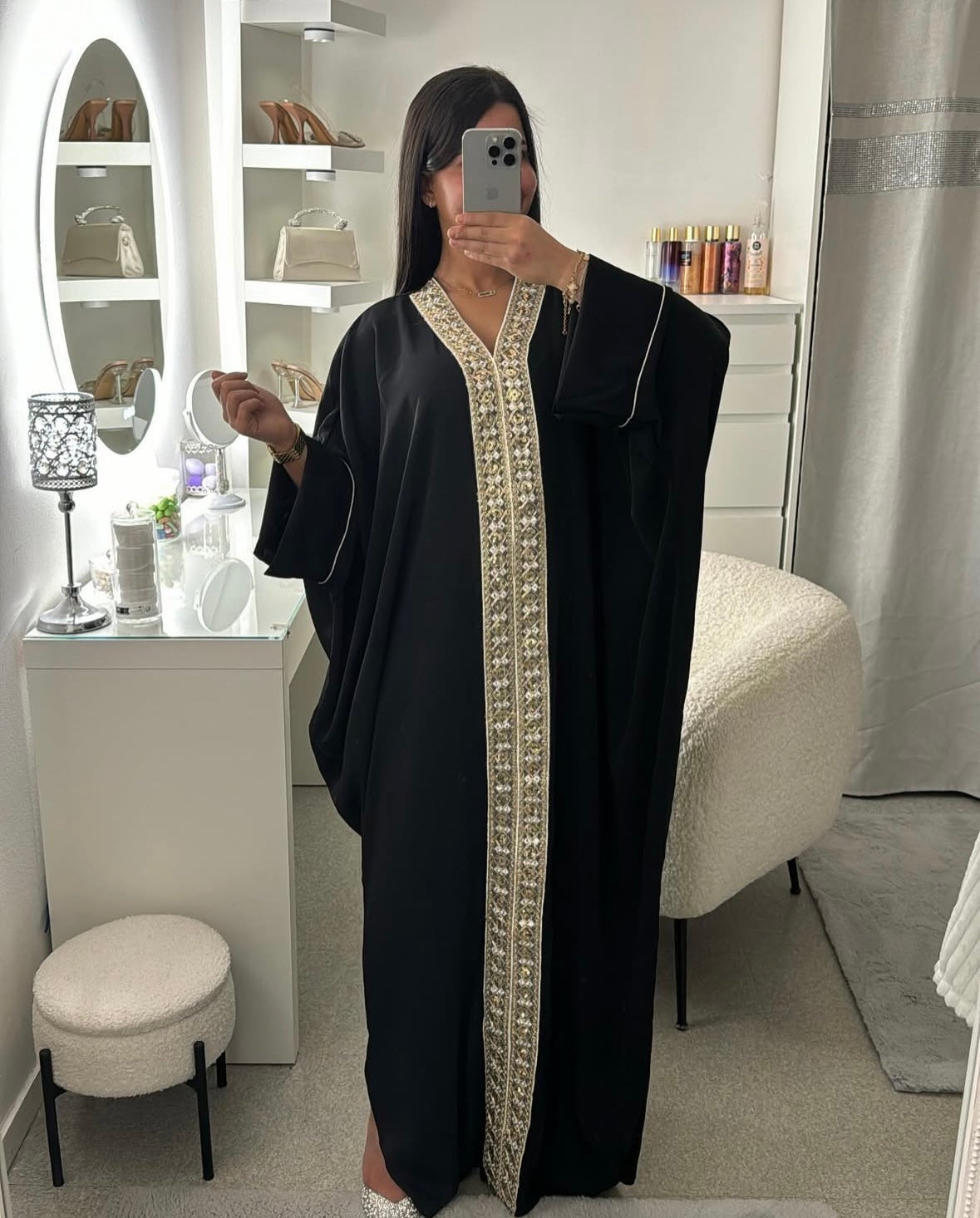 Abaya Sofia avec strass noir
