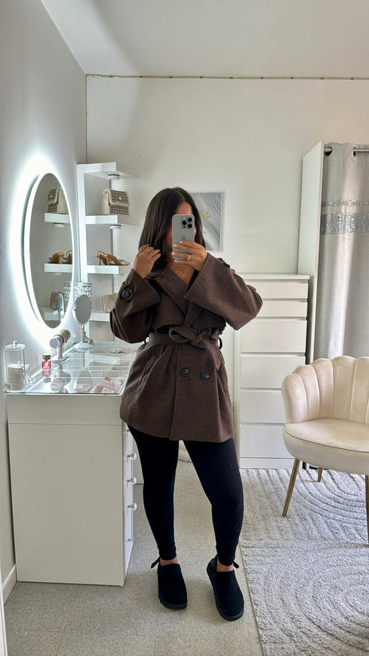 Manteau Oriane marron