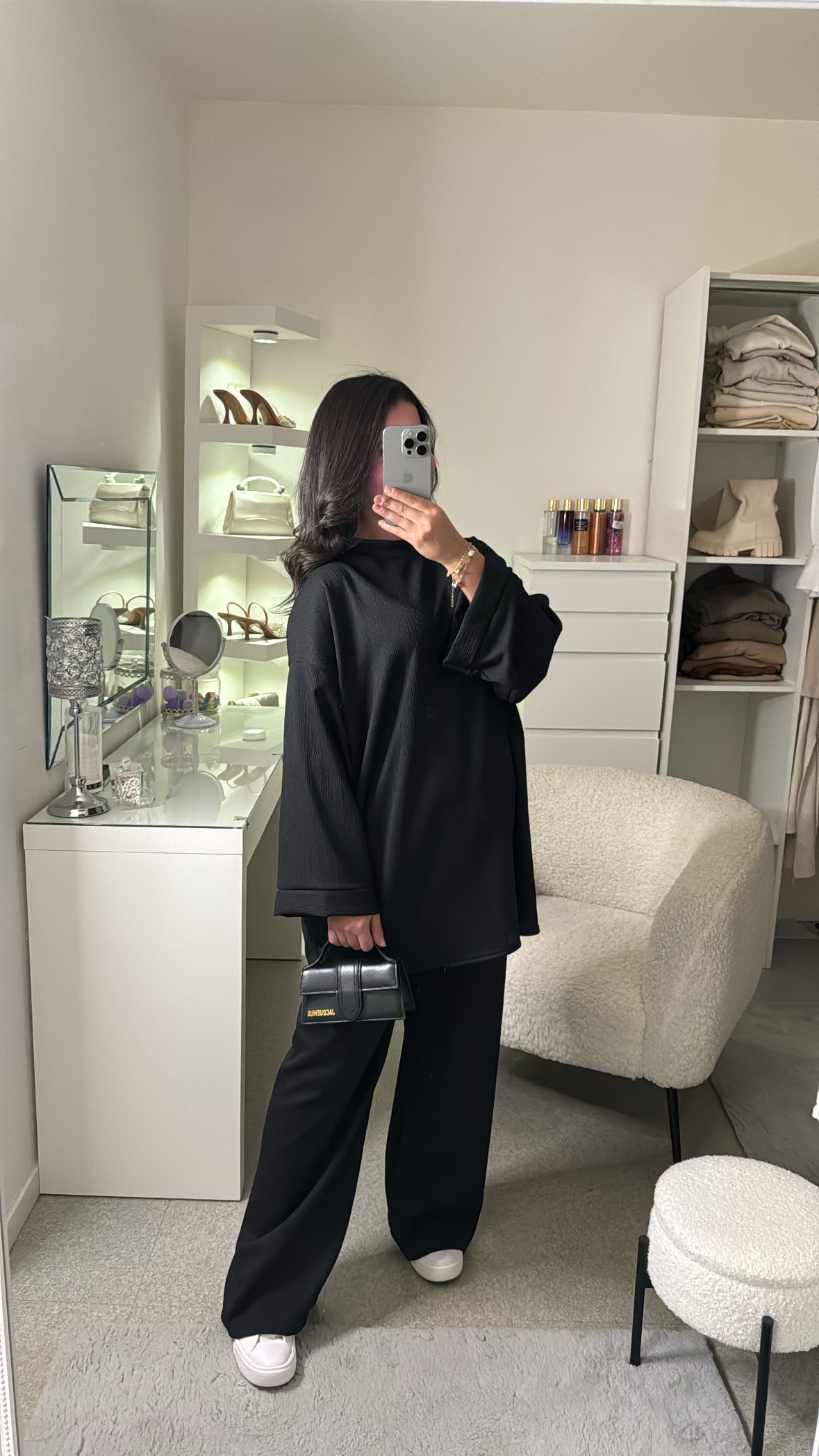 Ensemble pull long décontracté noir