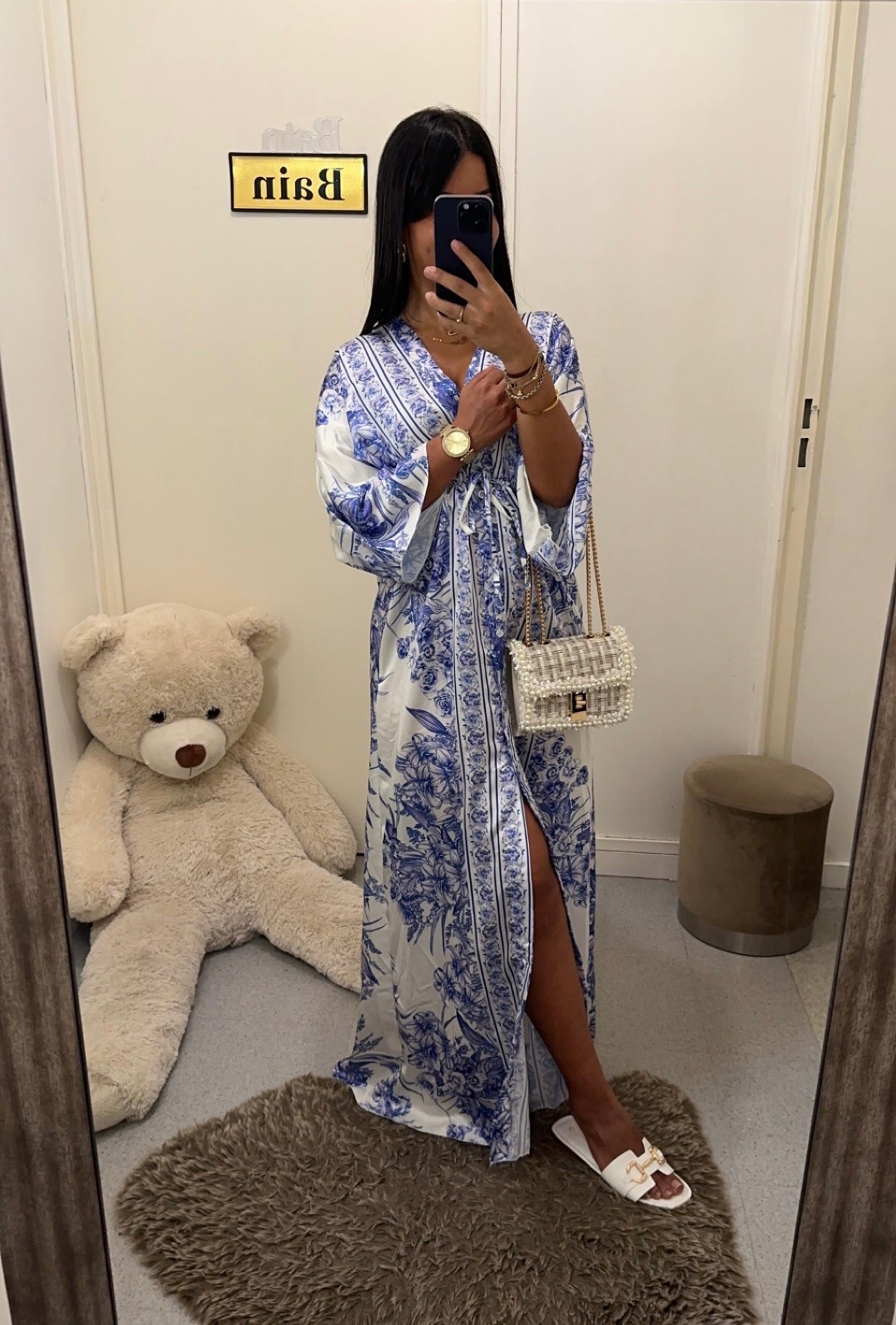 Robe kimono à ceinture violet