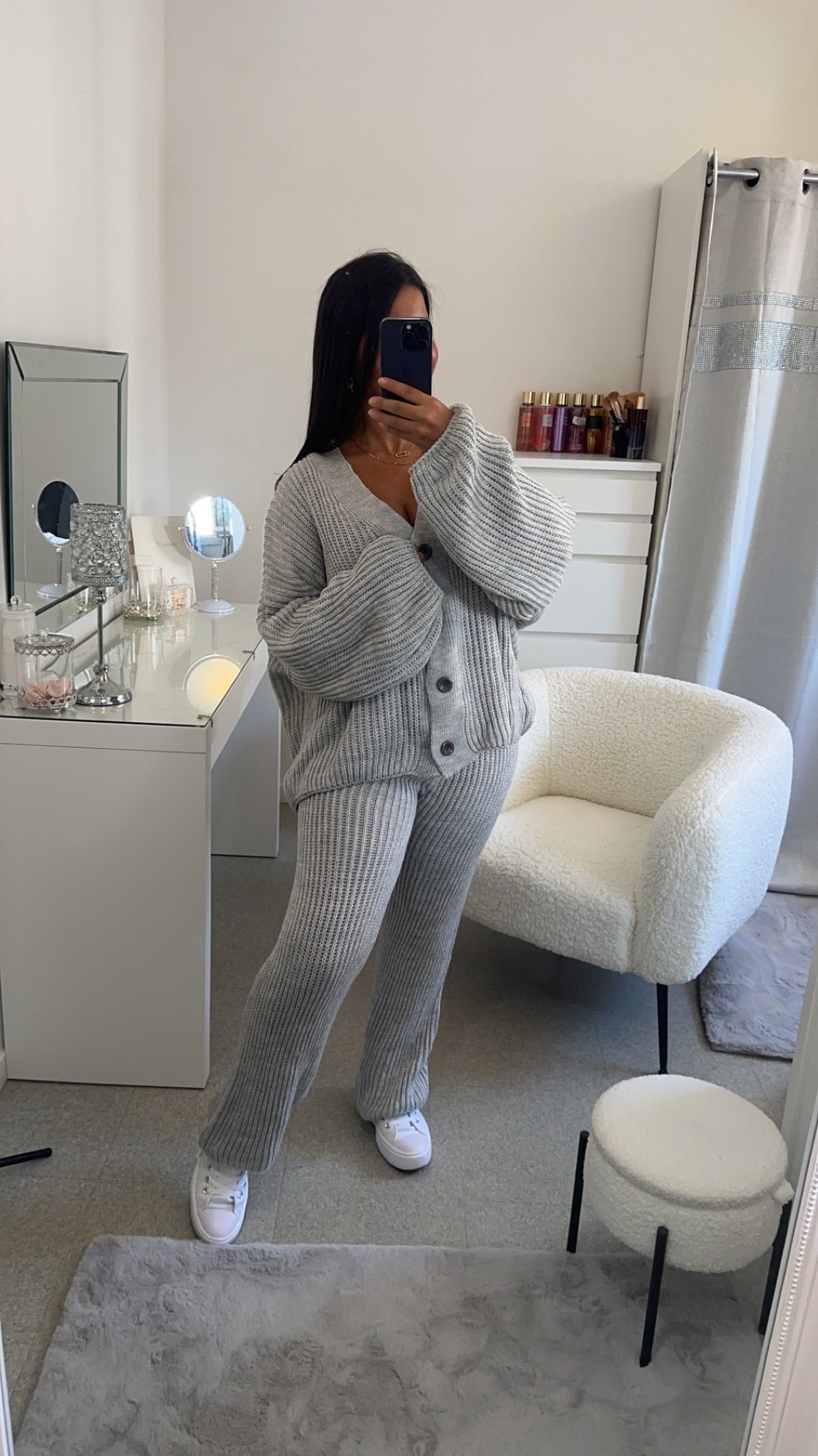 Ensemble en maille gris